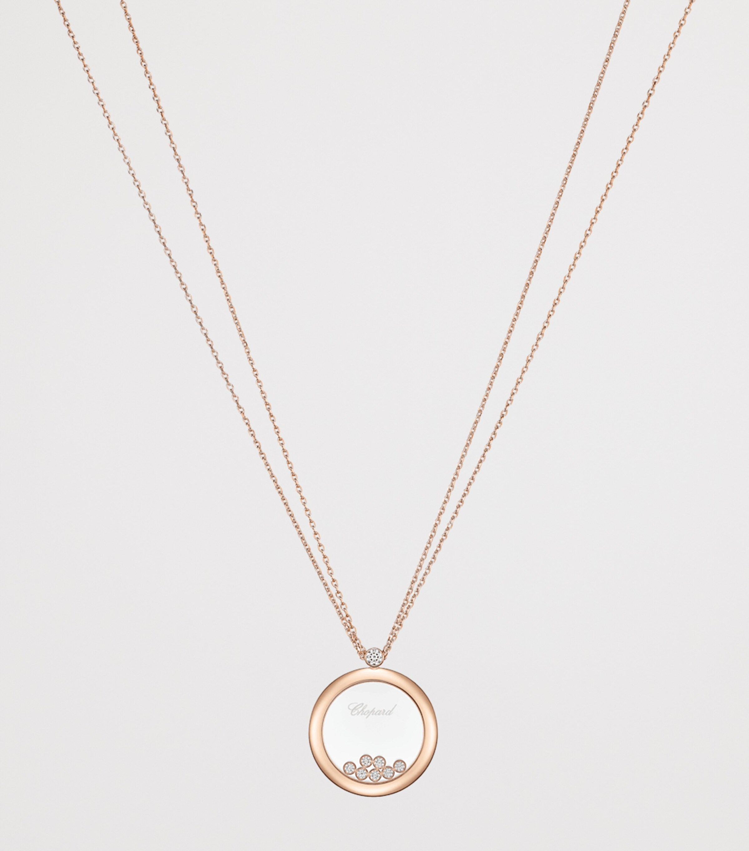 Rose Gold and Diamond Happy Diamonds Icons Pendant Necklace 18K ROSE GOLD Image 3