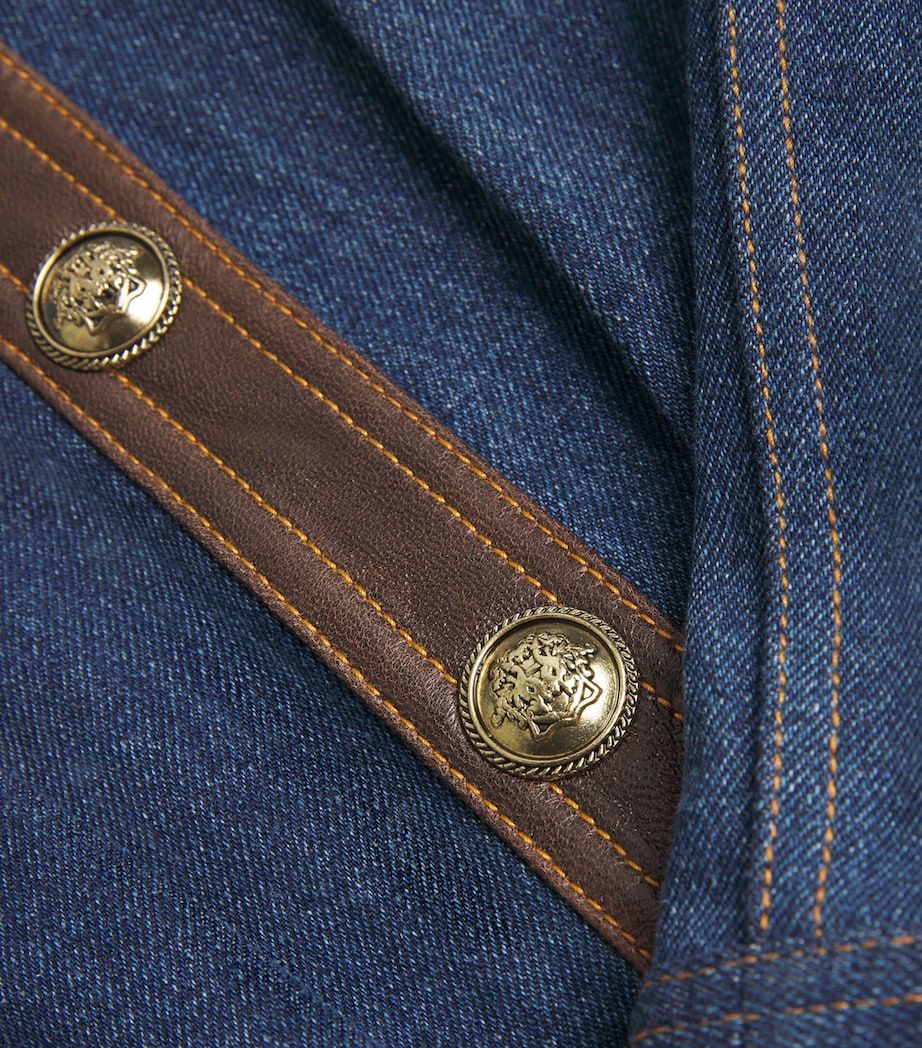 Cropped Denim Waistcoat DARK BLUE Image 5