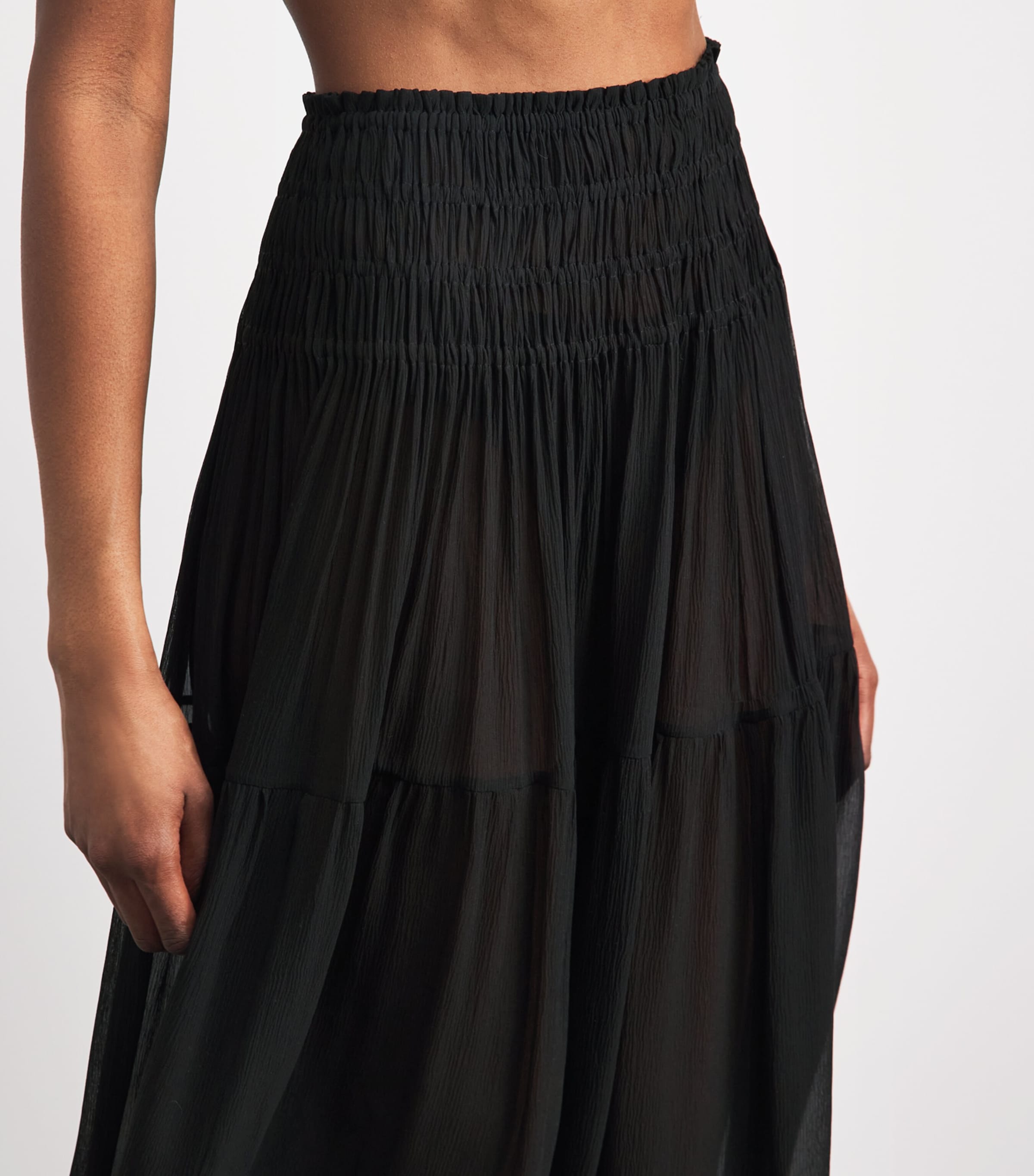 Eres Womens Silk Muslin Irresistible Maxi Skirt Noir Image 3