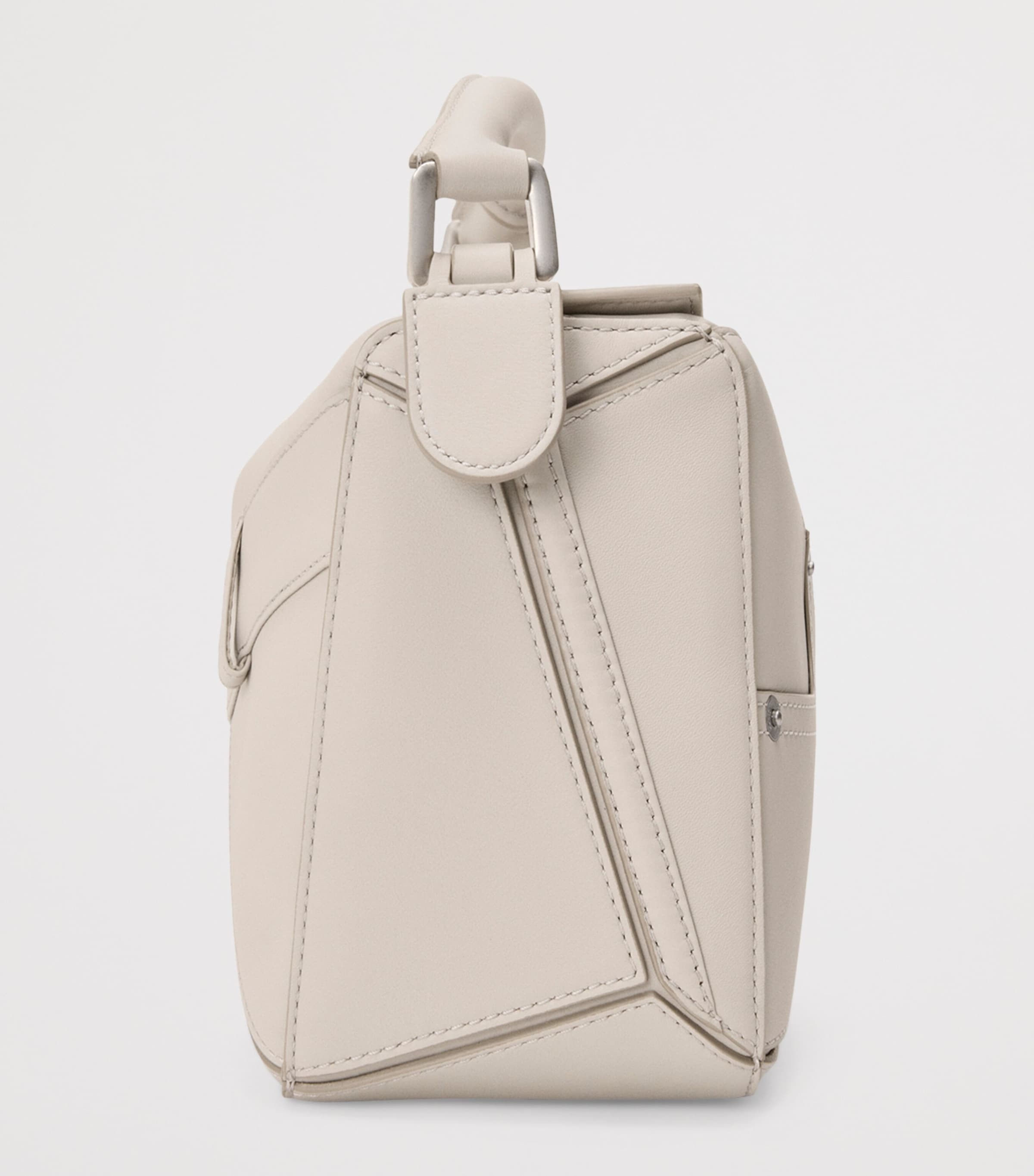 Small Leather Puzzle Panta Top-Handle Bag LIGHT GHOST Image 3