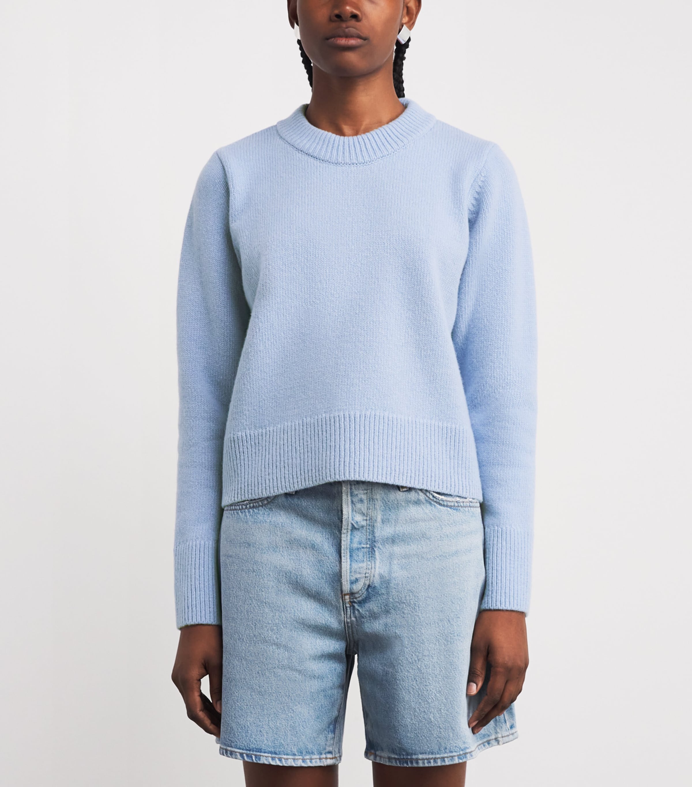 Wool Devon Sweater CORNFLOWER BLUE Image 3