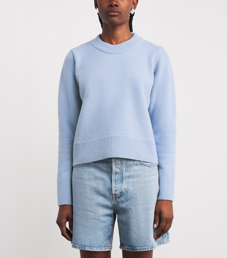 Wool Devon Sweater CORNFLOWER BLUE Image 3