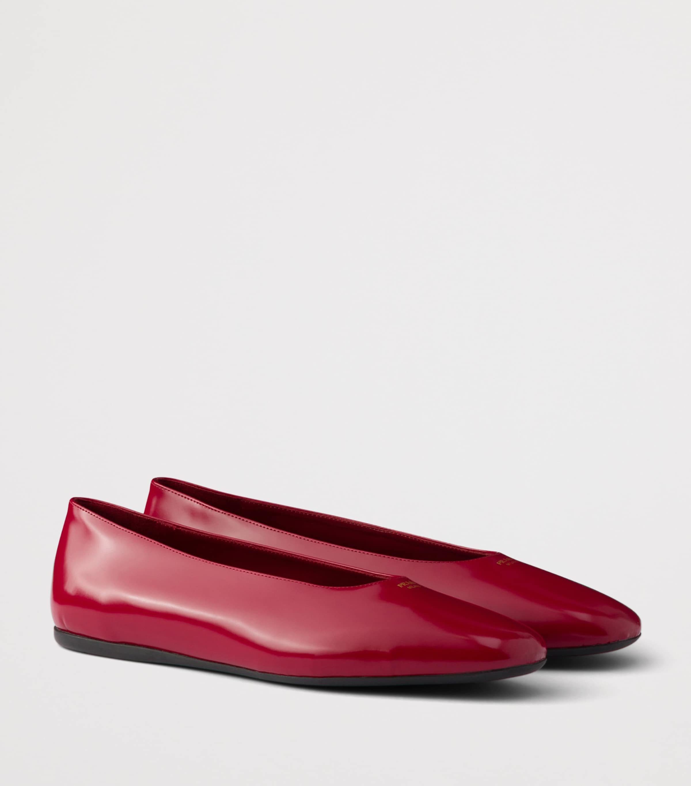 Prada Leather Logo Ballet Flats Red Image 2