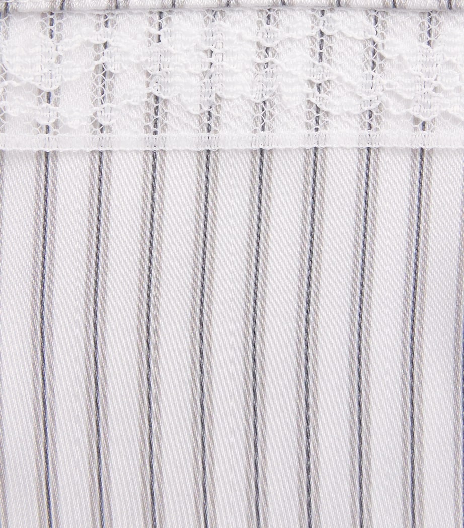 Skims Womens Woven Shine Boxer Shorts Slvr Trpl Pinstripe Image 6