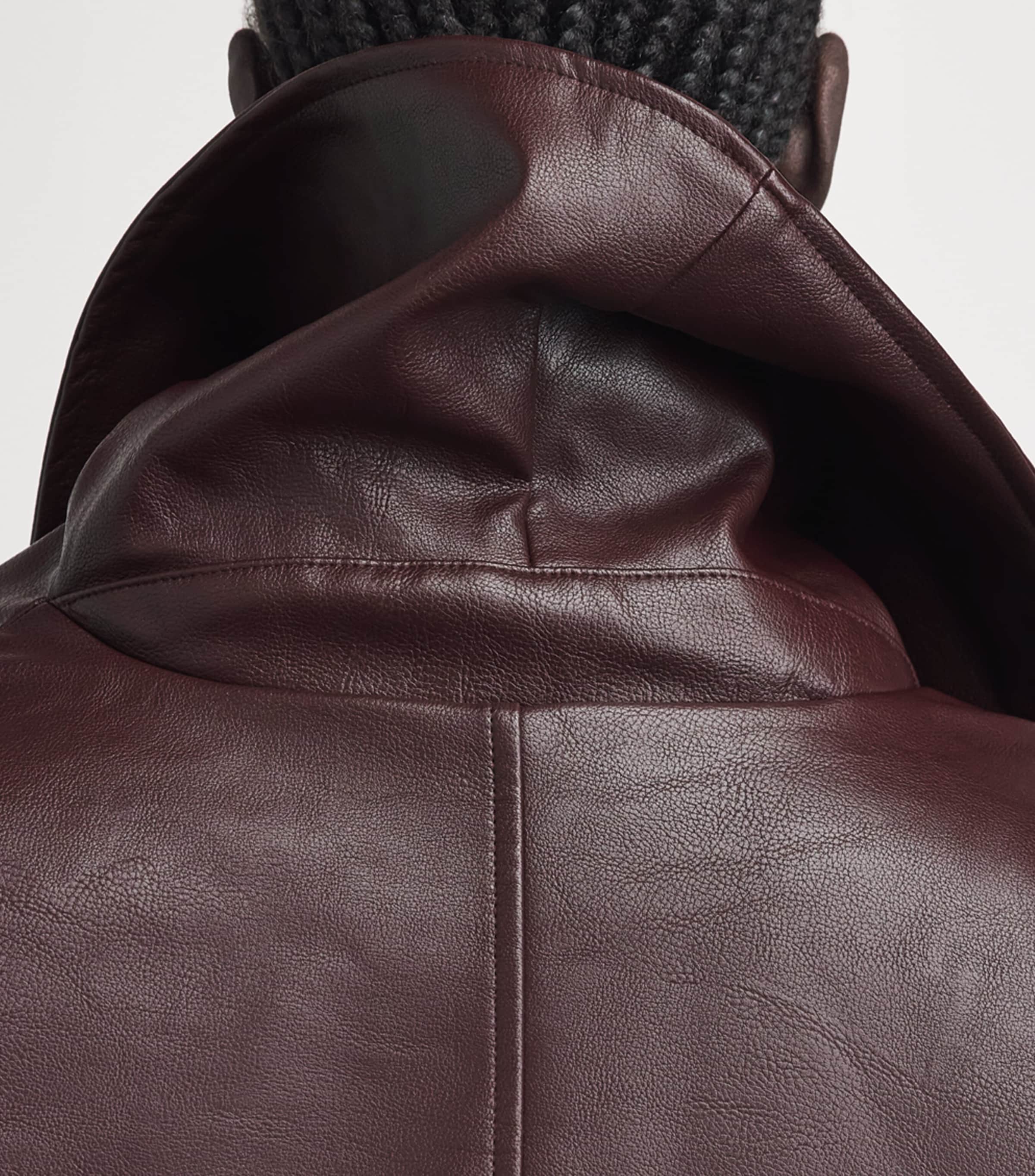 Source Unknown Womens Faux Leather Eleni Bomber Jacket Bg Image 3
