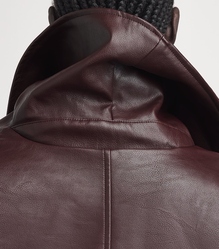 Source Unknown Womens Faux Leather Eleni Bomber Jacket Bg Image 3