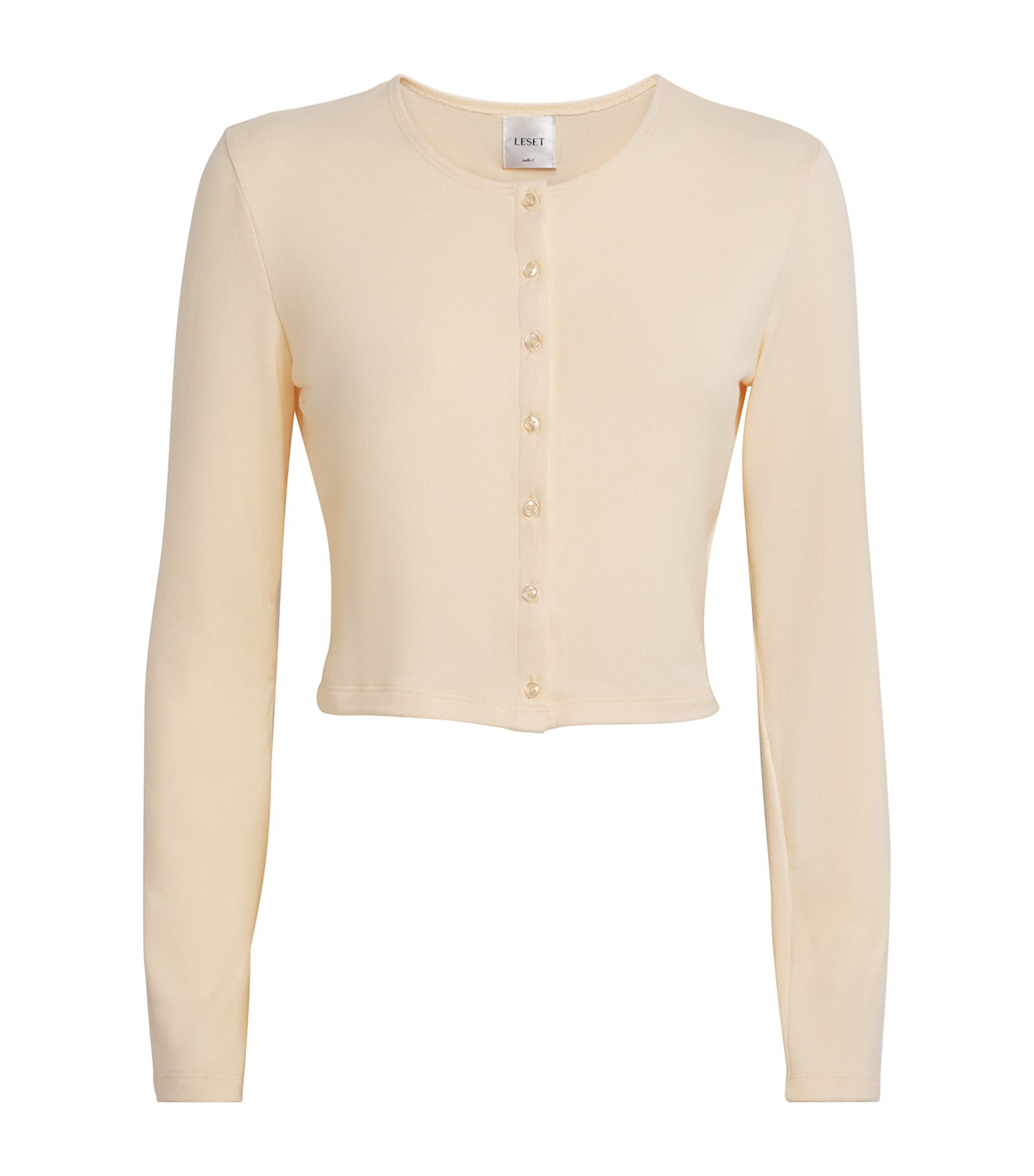 Leset Lauren Cropped Cardigan In Yellow