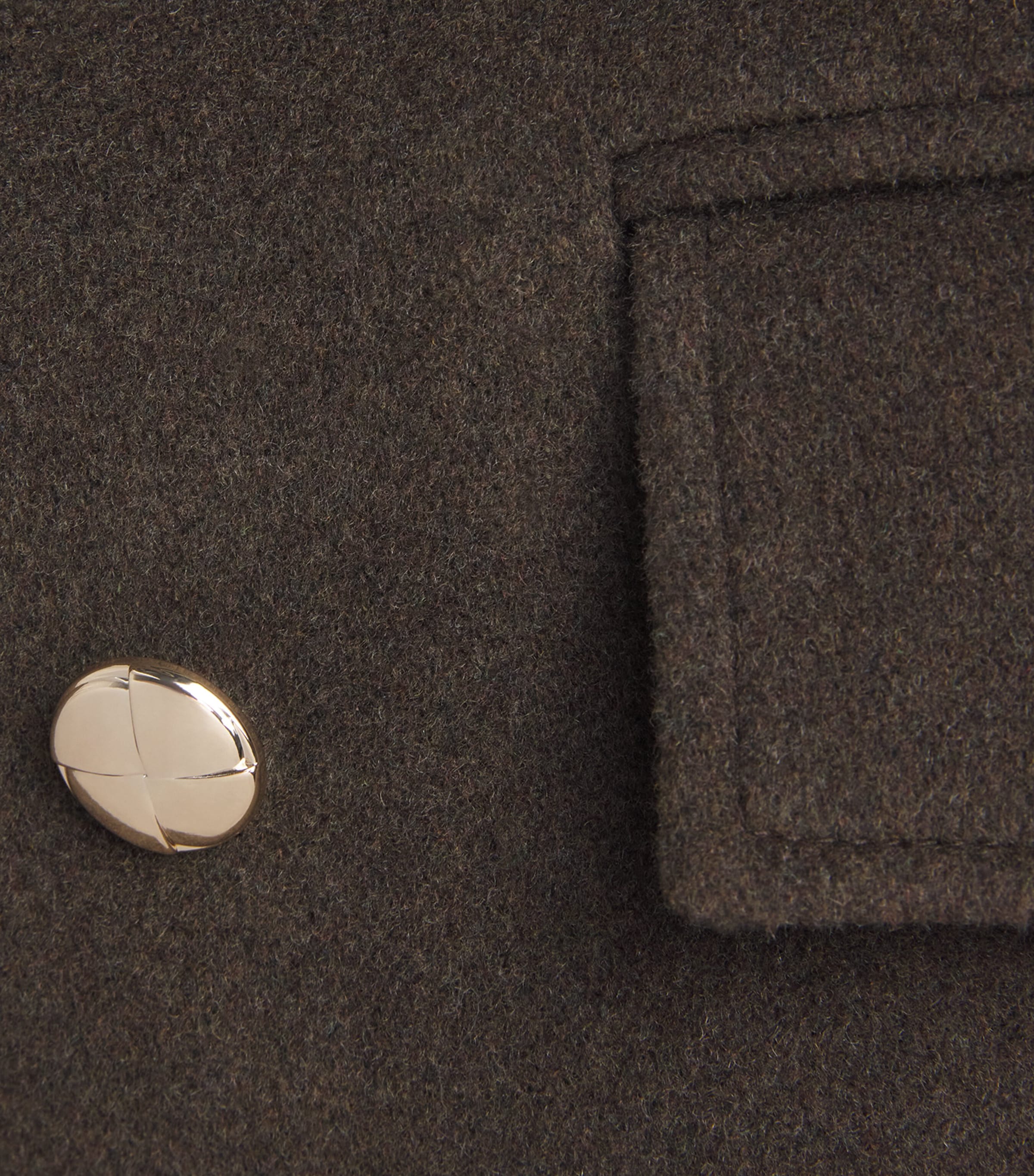 Wool-Blend Double-Breasted Coat KHAKI Image 5