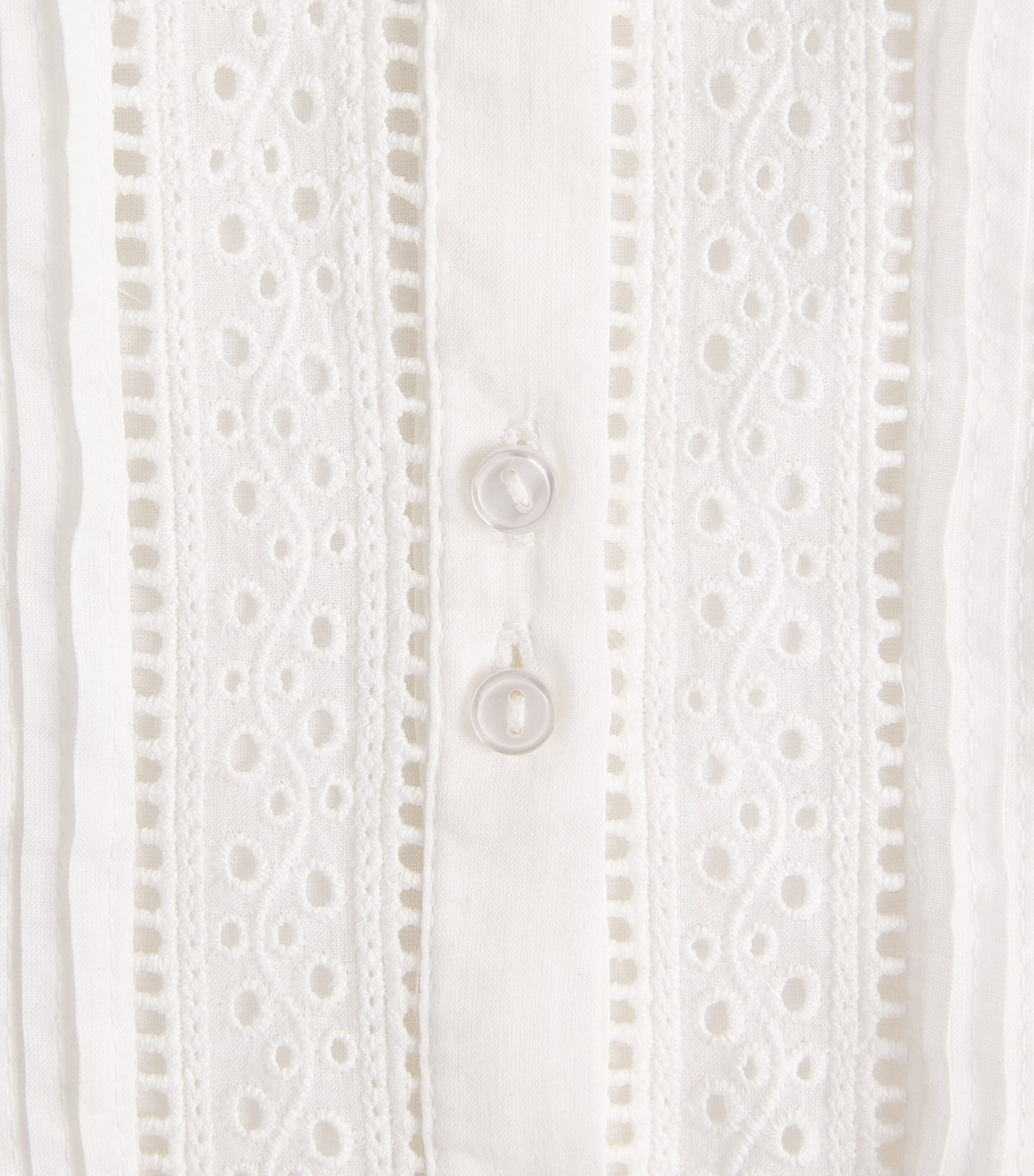 ME+EM Womens Cotton Broderie Anglaise Blouse Soft White Image 6