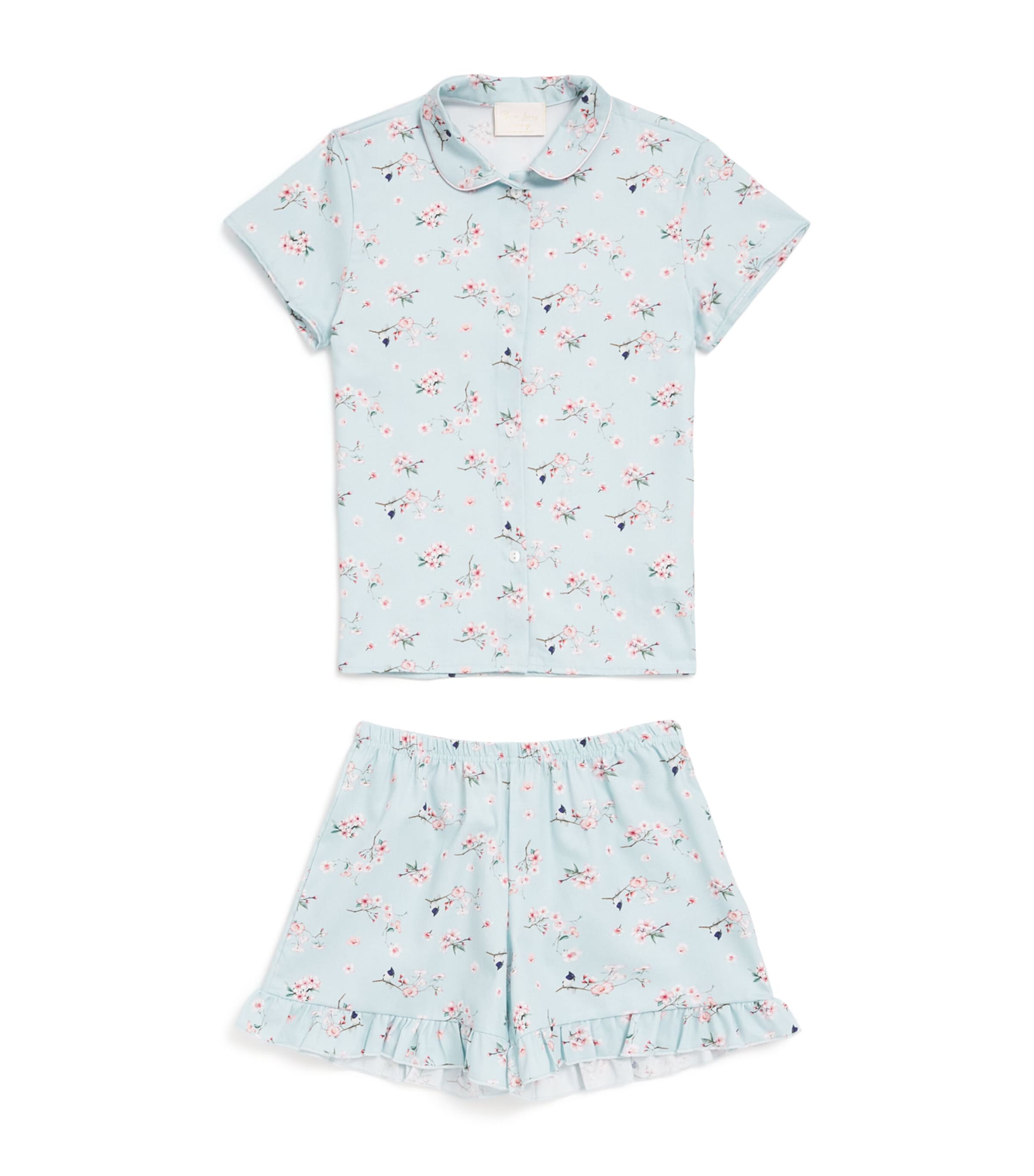 Story Loris Kids' Floral Print Pyjama Set In Blue