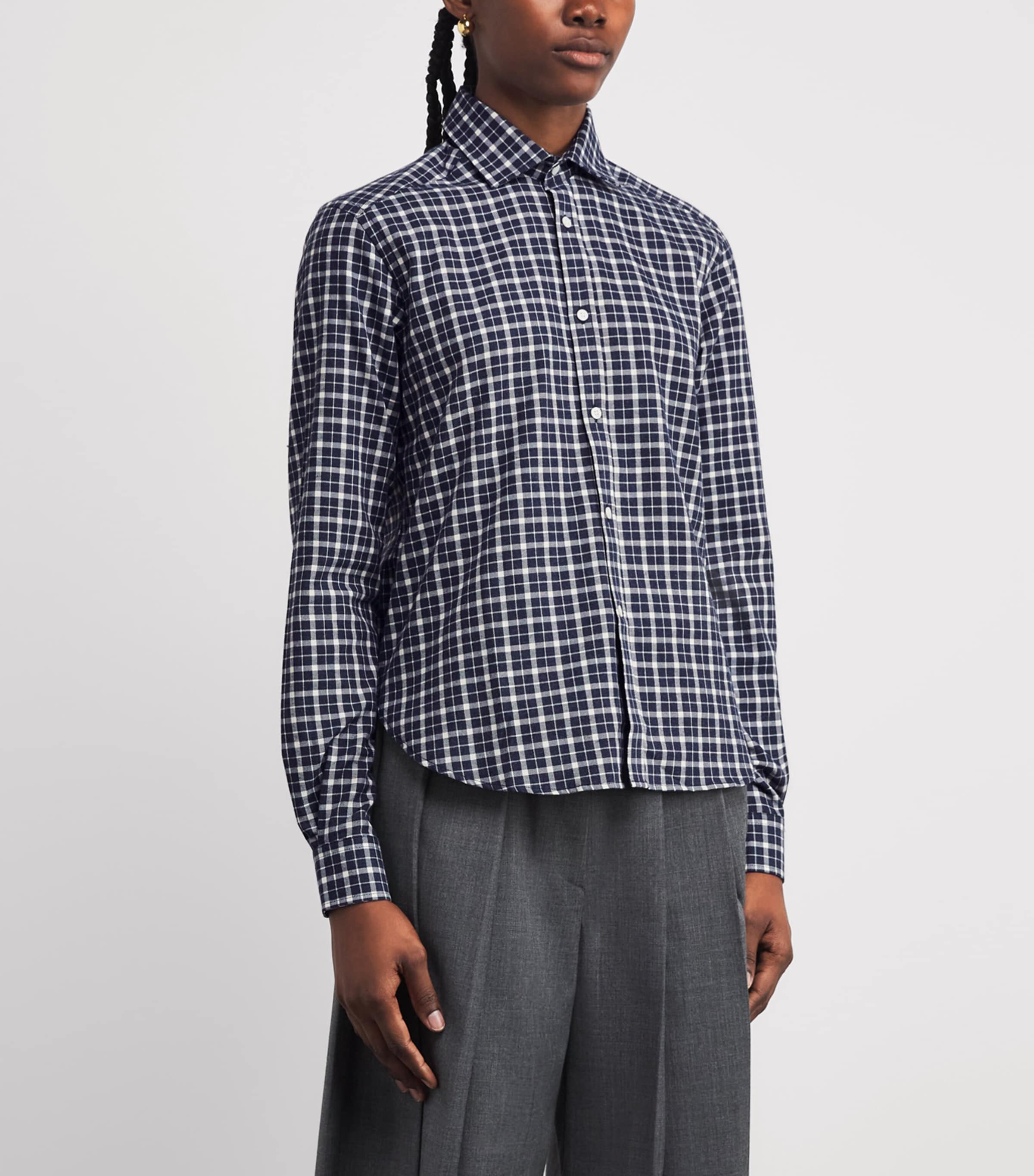 Organic Cotton Classic Shirt NAVY/BLUE PLAID Image 3