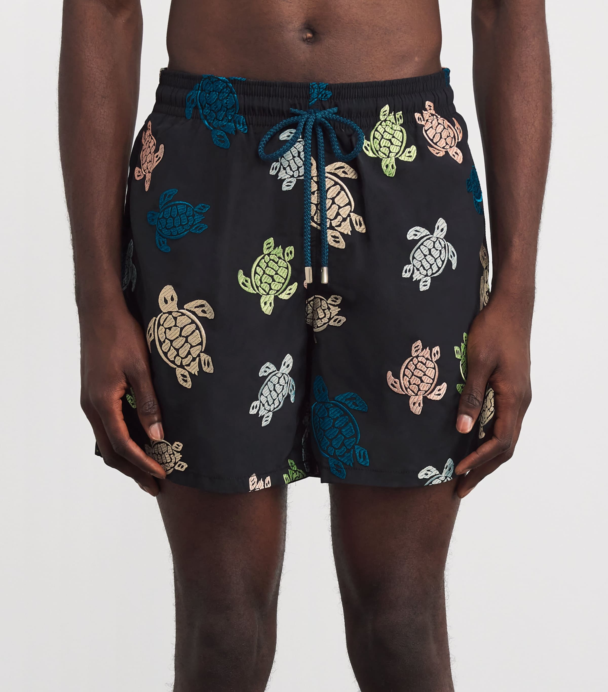 Vilebrequin Mens Turtle Mistral Swim Shorts Black Image 3