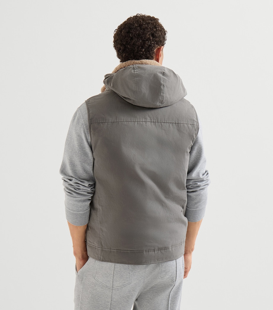 Brunello Cucinelli Mens Waxed Techno Down-Filled Gilet Image 5