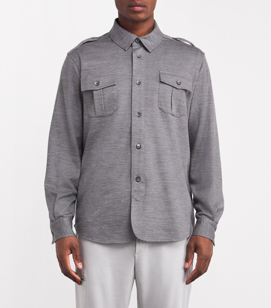 Wool-Silk-Blend Overshirt N55-LEAD GREY Image 3