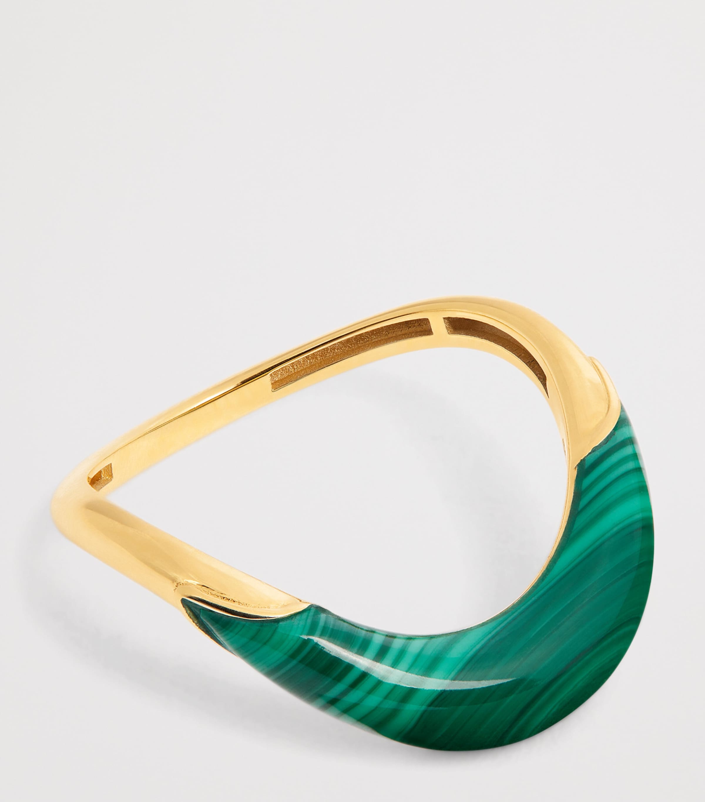 Yellow Gold and Malachite Boa Stackable Ring YELLOW GOLD Image 4