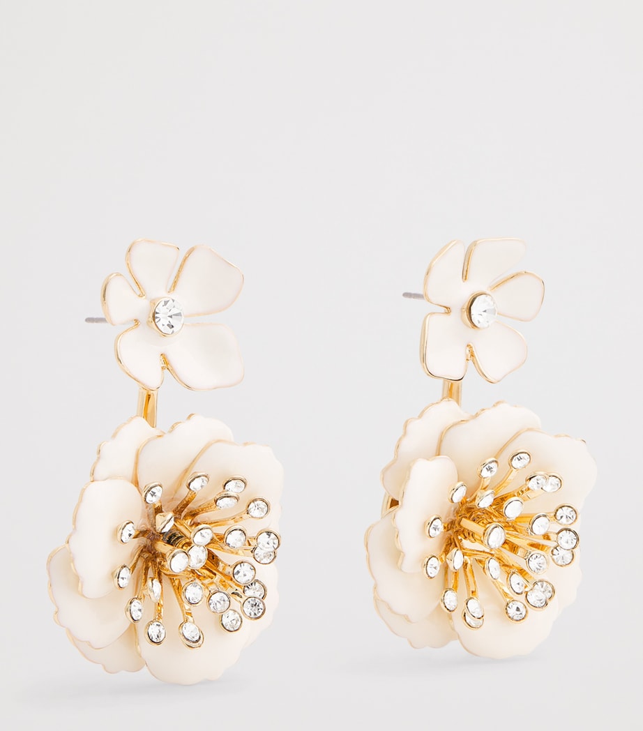 Carolina Herrera Statement Floral Drop Earrings White Image 3