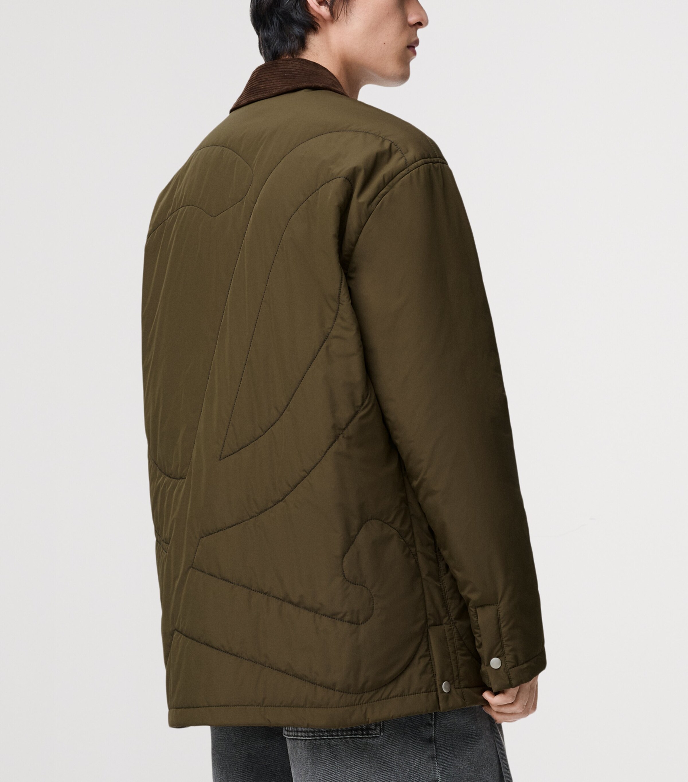Quilted Overshirt KHAKI GREEN Image 4
