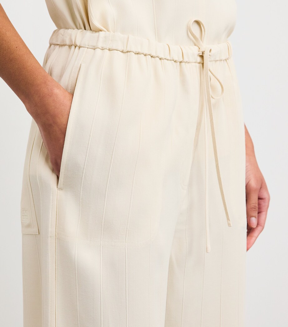 Woven Stripe Drawstring Trousers ECRU 116 Image 6