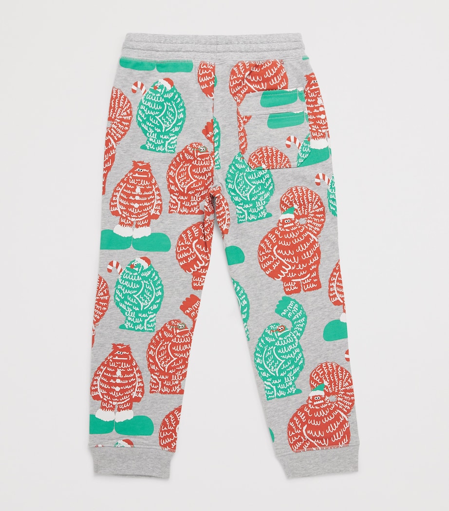 Organic Cotton Santa Print Sweatpants (3-14 Years) 807MCGRIGIO MED.MEL. Image 2