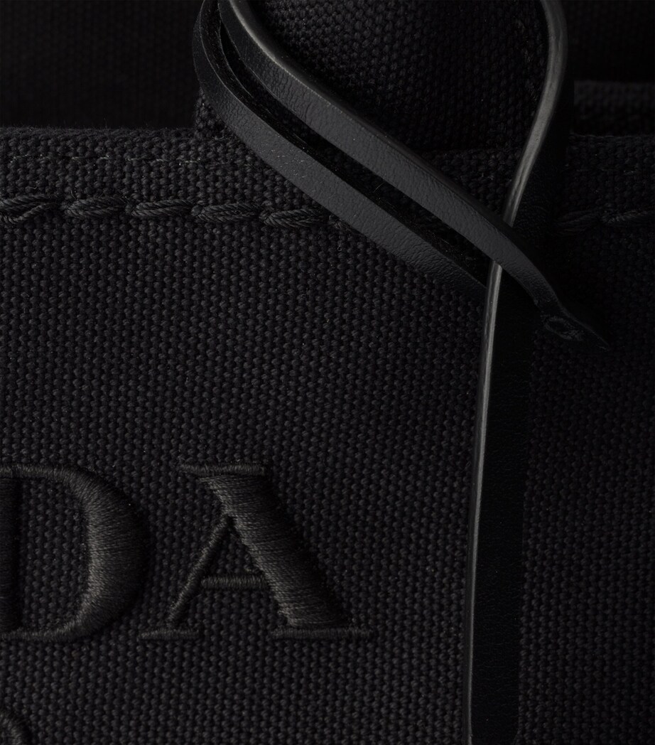 Prada Small Cotton Canvas Top-Handle Bag Image 5