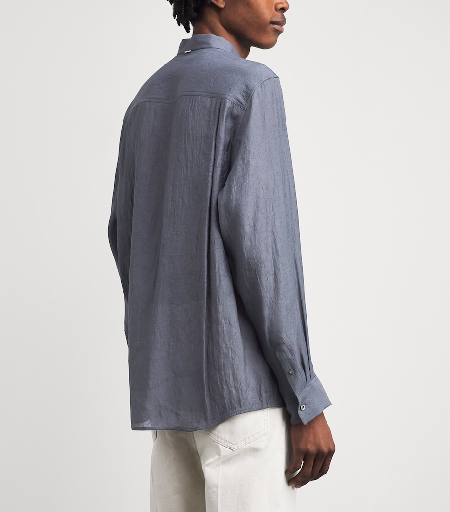 System Mens Hidden Button Shirt Cool Grey Image 5