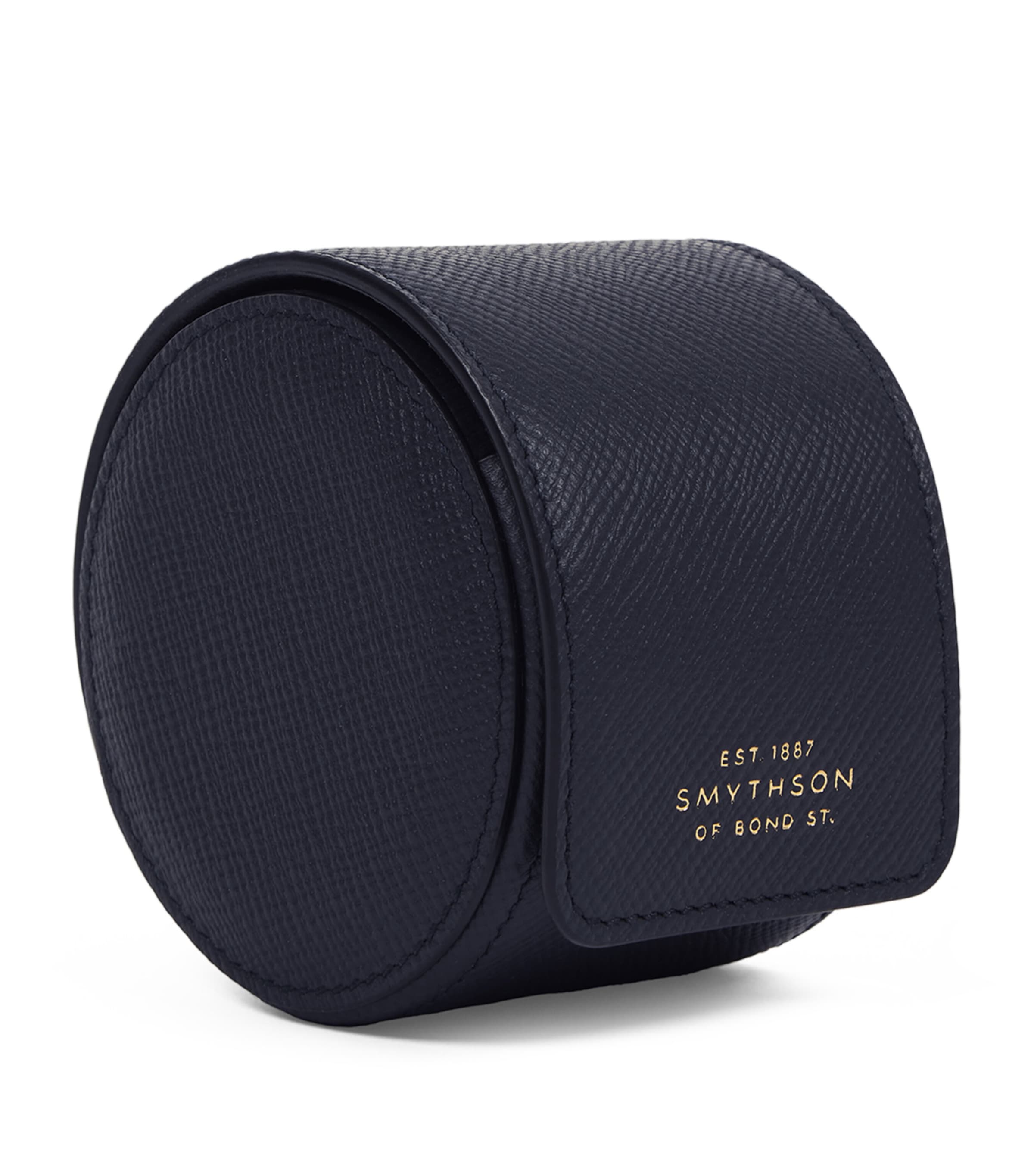 Leather Panama Single Watch Roll NAVY Image 2