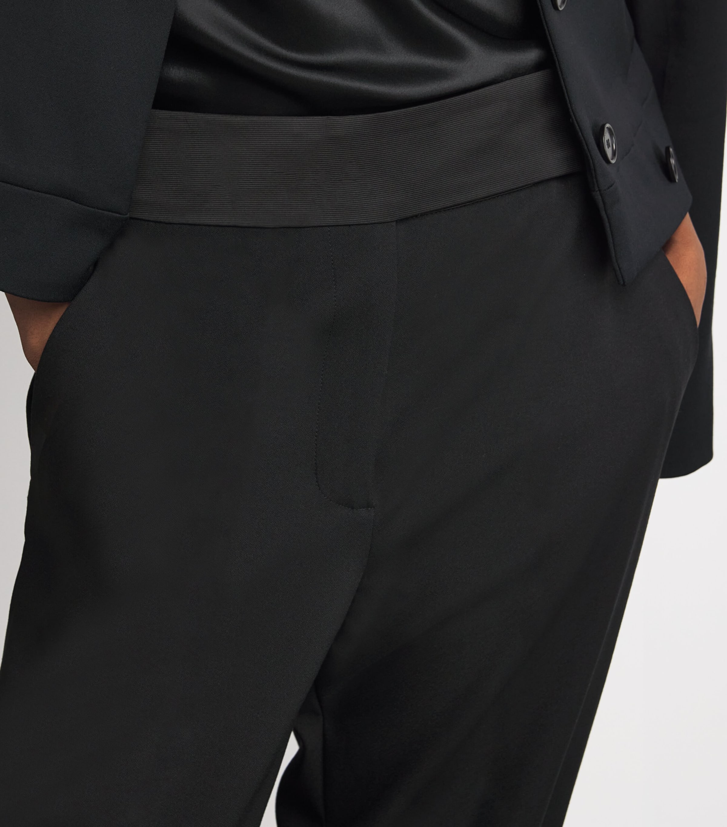 Crepe Aix Tailored Trousers BLACK Image 6