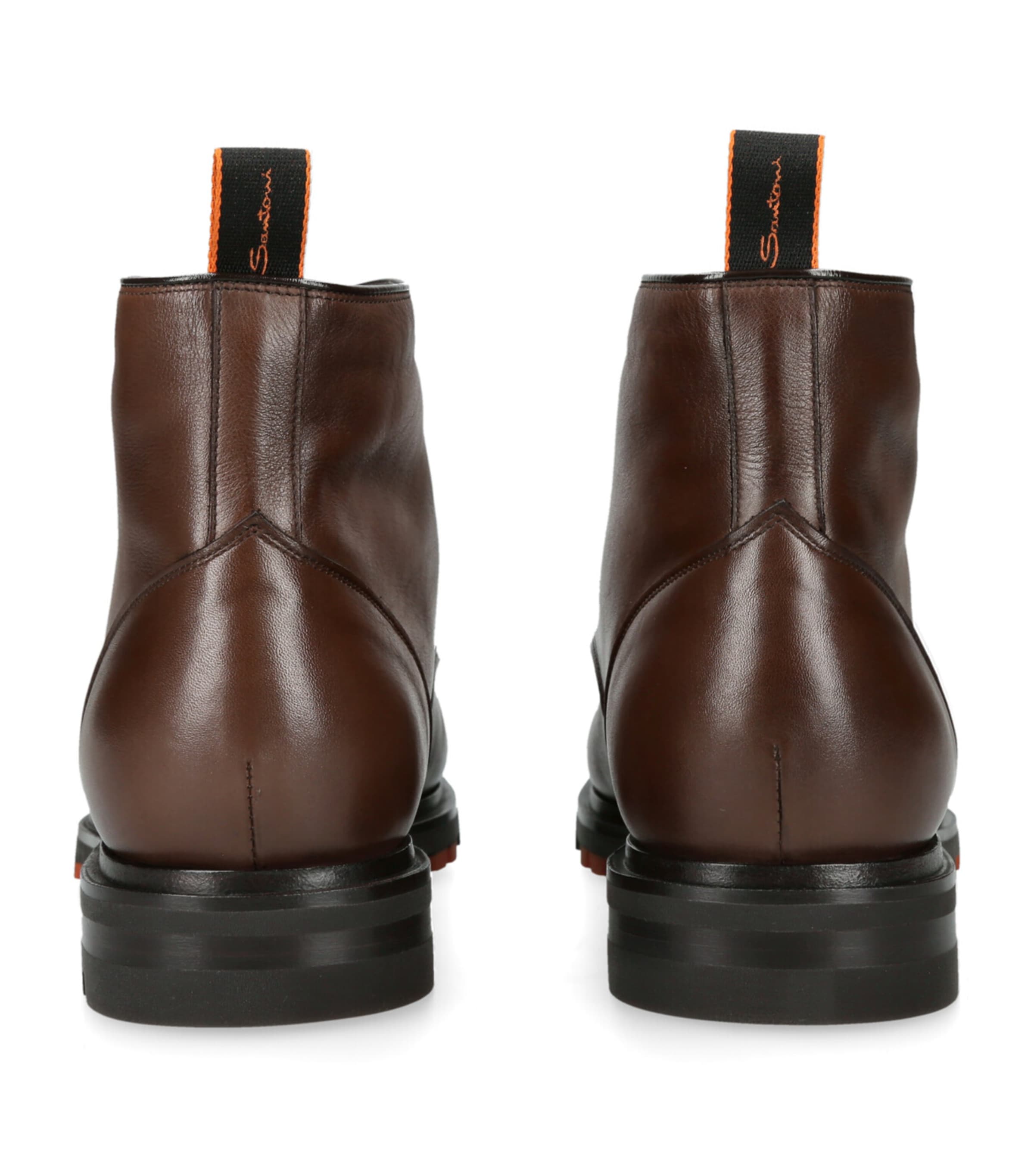 Leather Lace-Up Colin Boots DARK BROWN Image 2