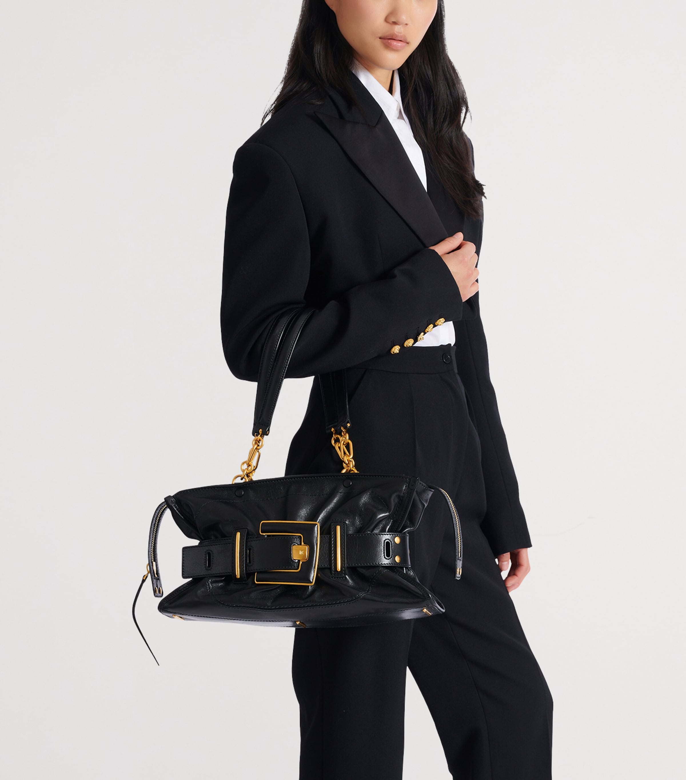 Small Leather Anthem Shoulder Bag 0PA NOIR Image 6