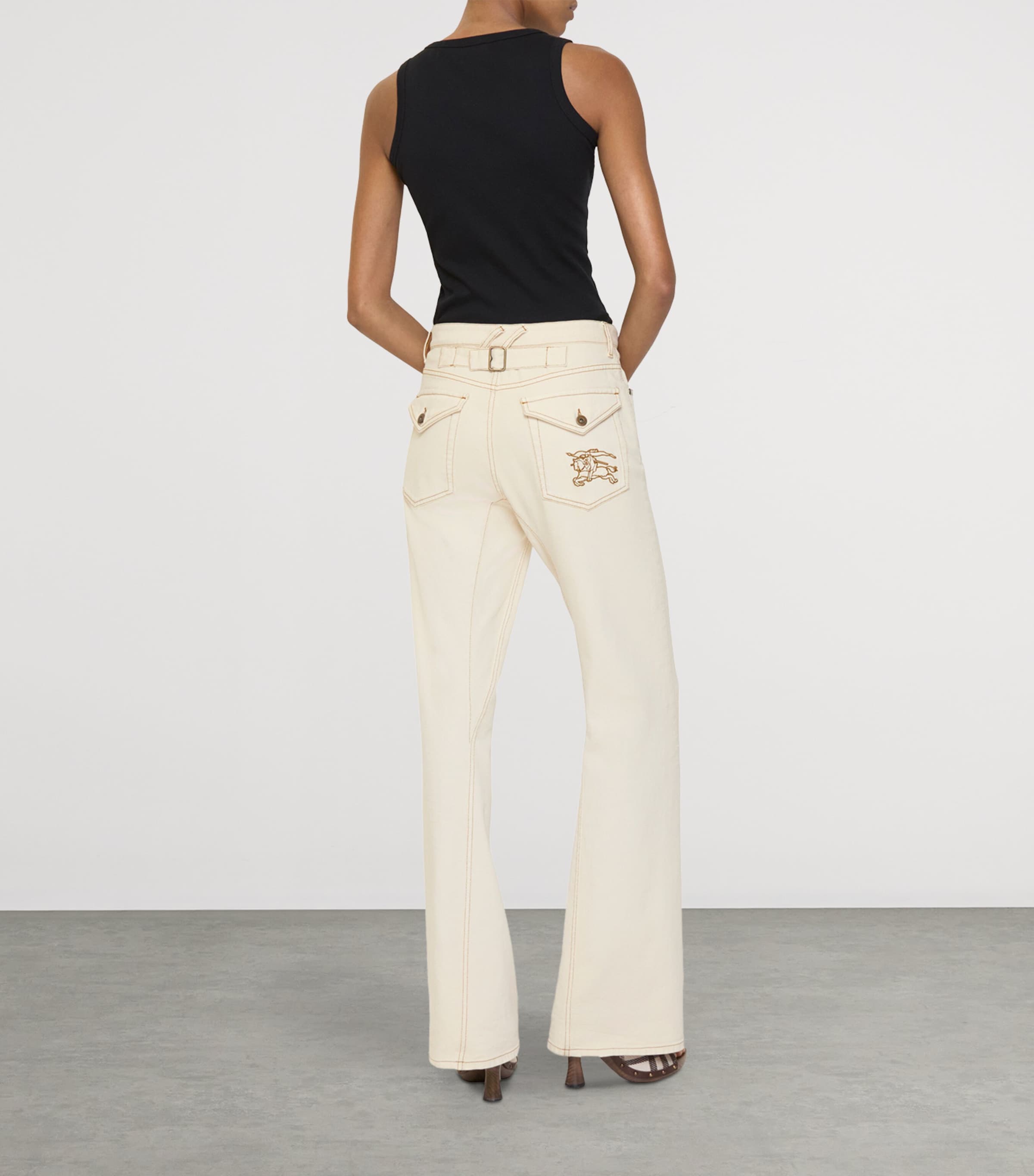 Stretch-Cotton Bootcut High-Rise Jeans CERAMIC WHITE Image 3