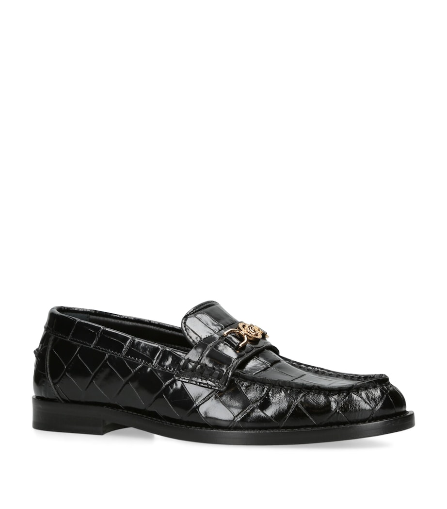 Leather Medusa Loafers BLACK Image 3
