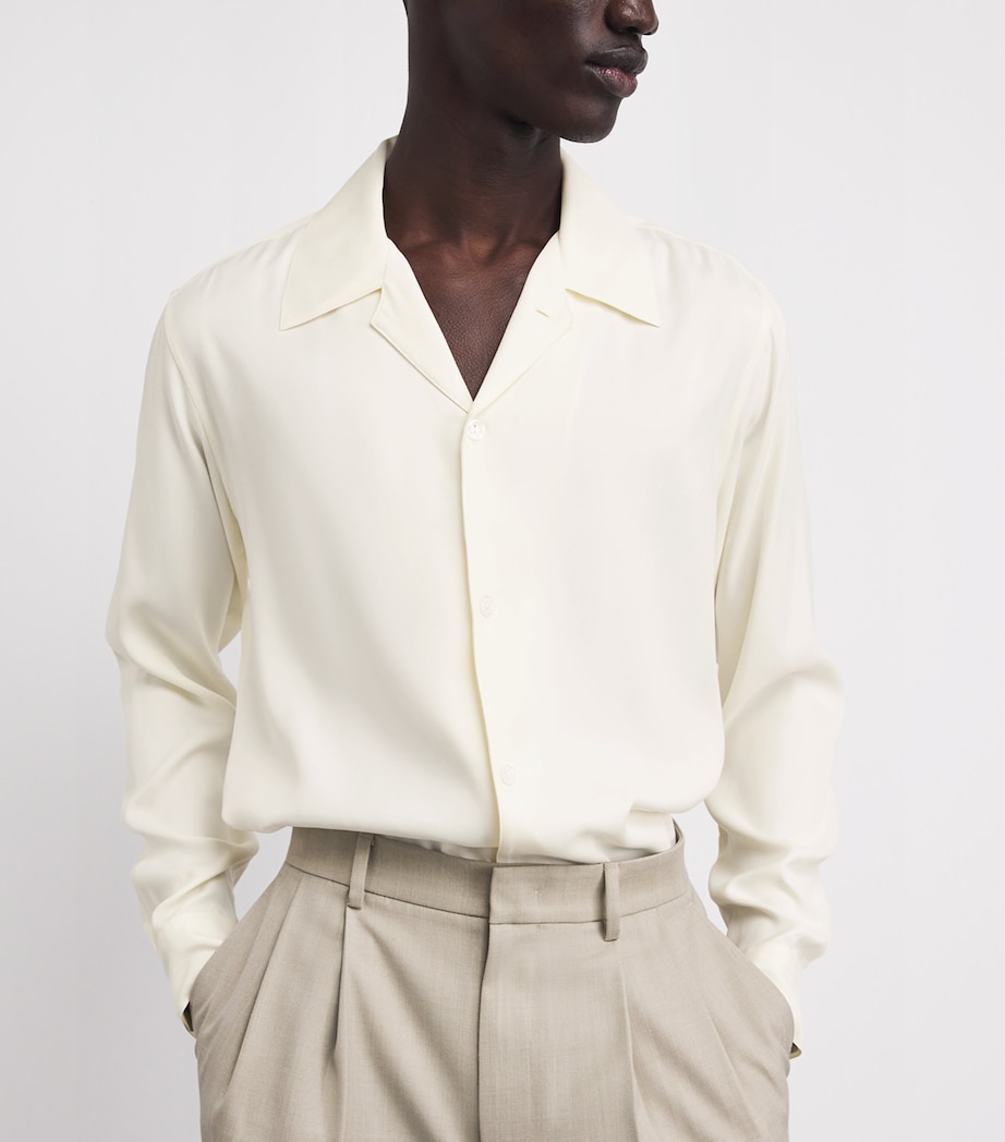 Sandro Paris Mens Notched-Collar Shirt White Image 3