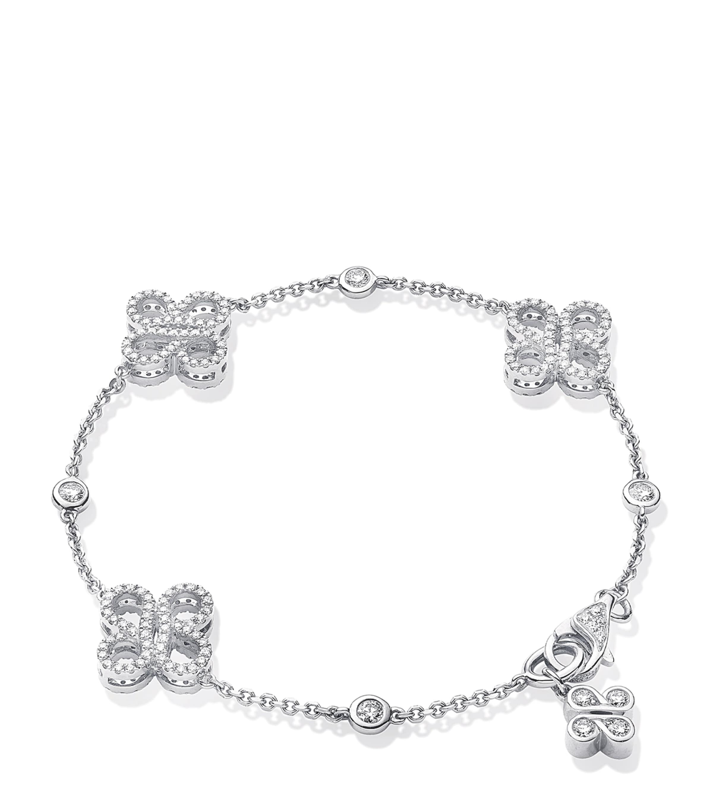 Boodles White Gold And Diamond Be Multi Charm Bracelet In White