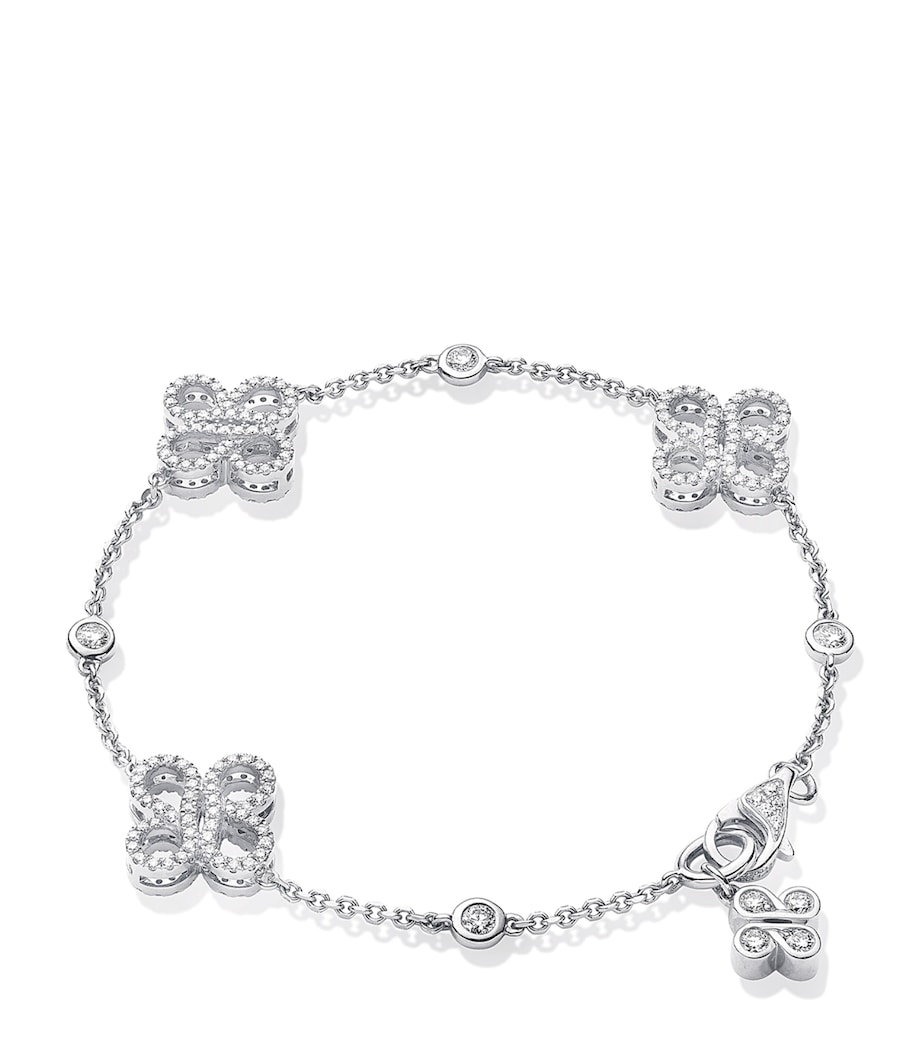 White Gold and Diamond Be Boodles Multi Charm Bracelet SILVER Image 1