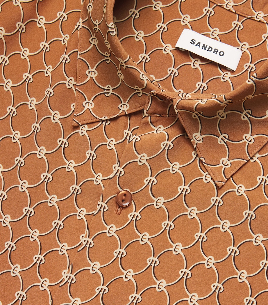Sandro Paris Mens Link-Print Shirt Camel Image 6