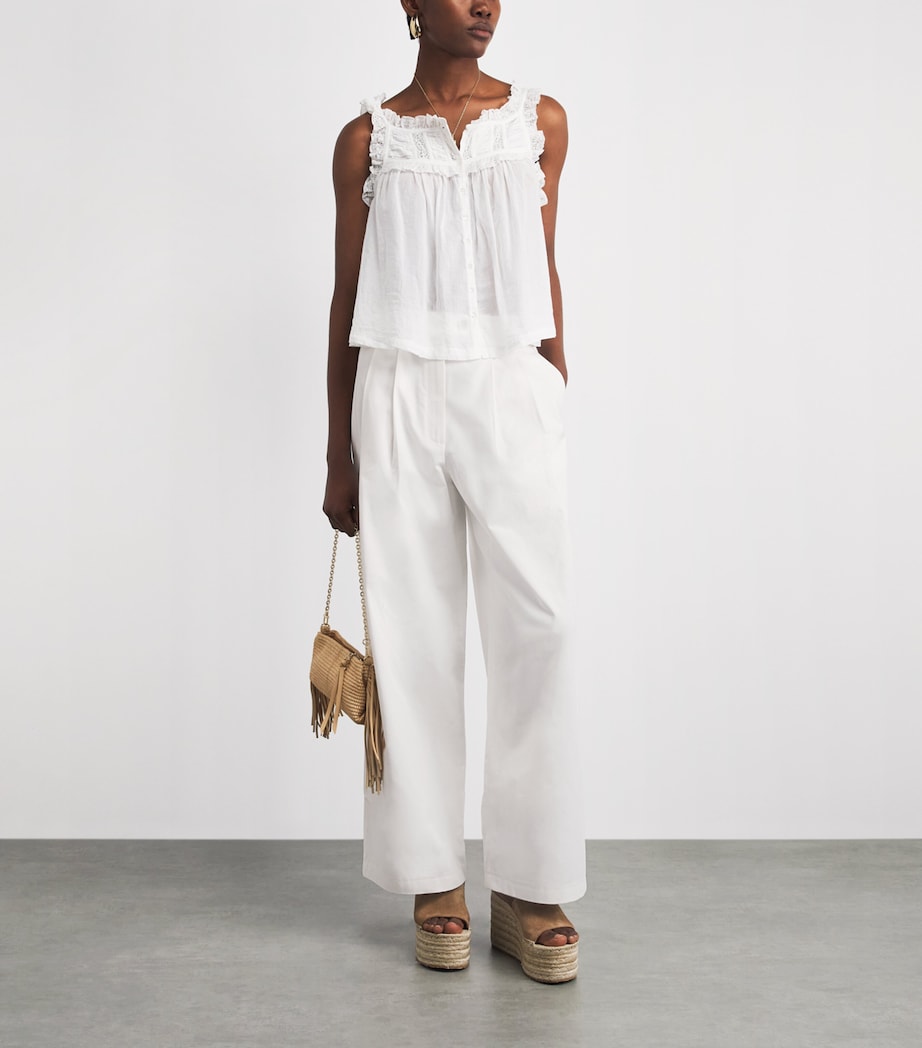 DÔEN Womens Cotton Twill Lisa Trousers Salt Image 2