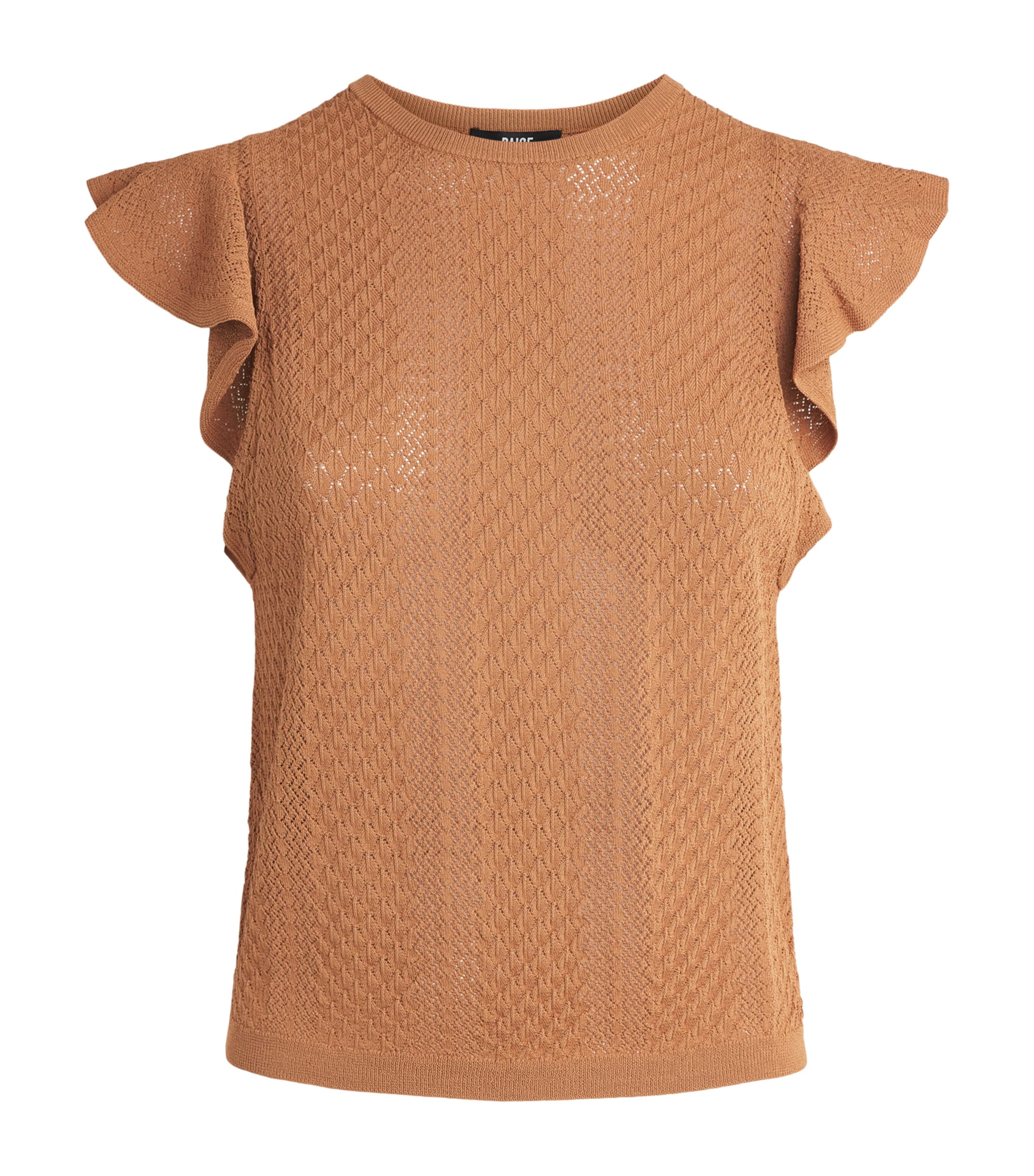 PAIGE Womens Ruffled Margo Tank Top Desert Brown Image 1