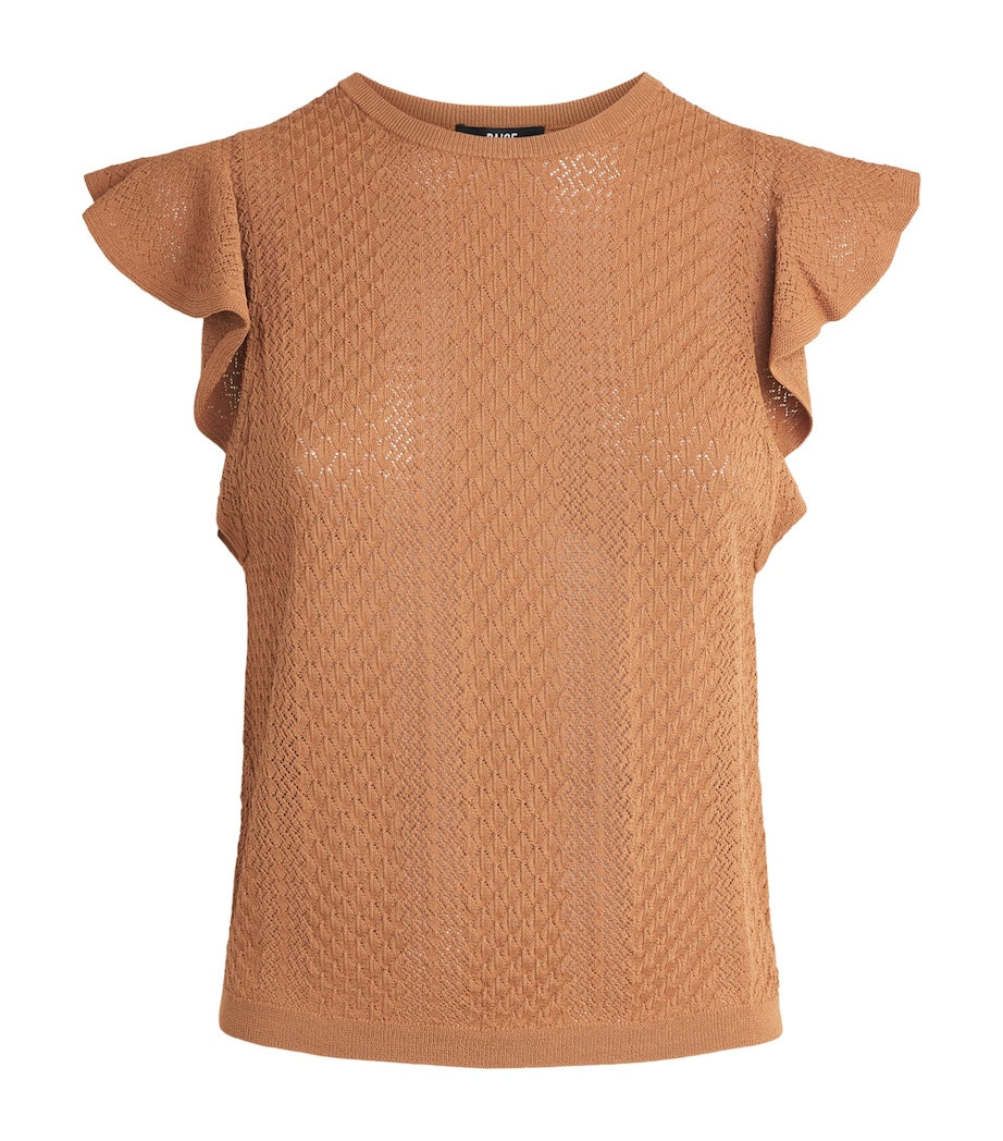PAIGE Womens Ruffled Margo Tank Top Desert Brown Image 1