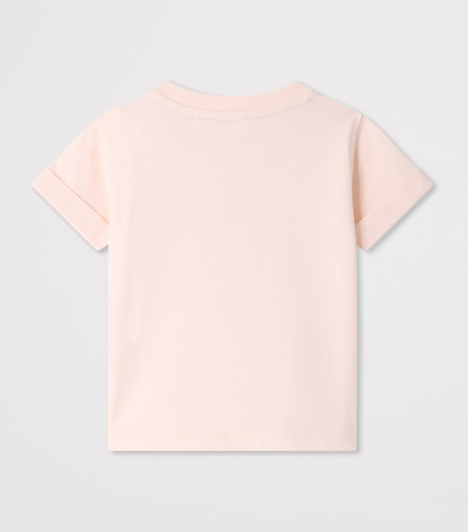 Bonpoint Cat Print T-Shirt (6-18 Months) Rose Chamallow Image 2