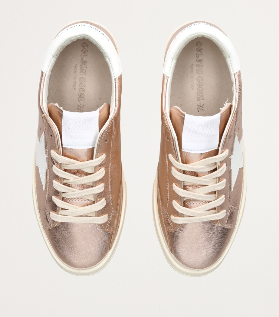 Golden Goose Leather Metallic May Sneakers Bronze Image 4