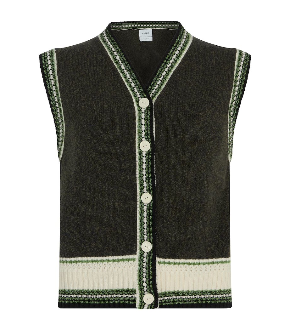 Cashmere Stripe-Detail Trousers 222 STRIPES GREY Image 1