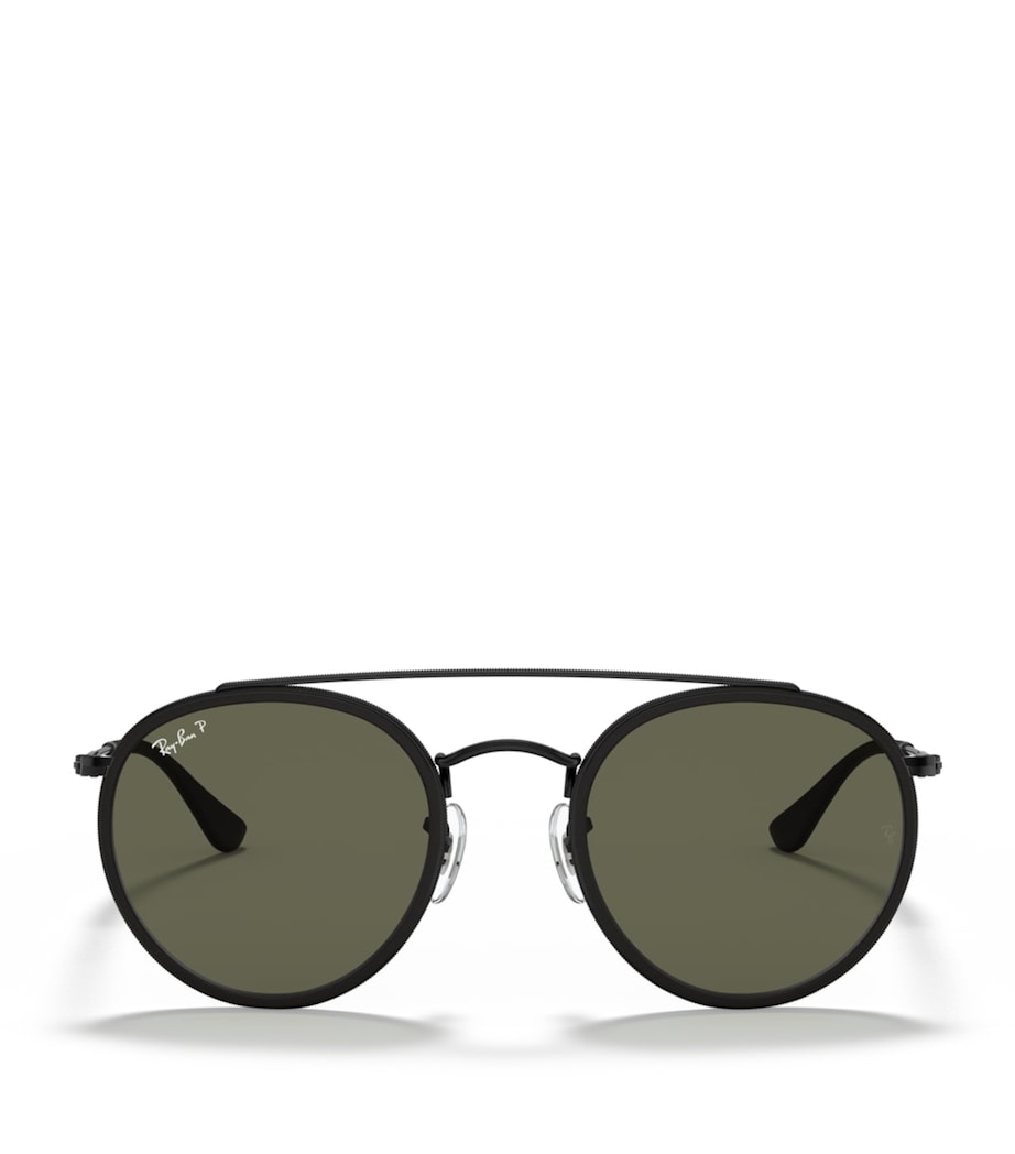 Ray-Ban RB3647N Double Bridge Round Sunglasses Black Image 1