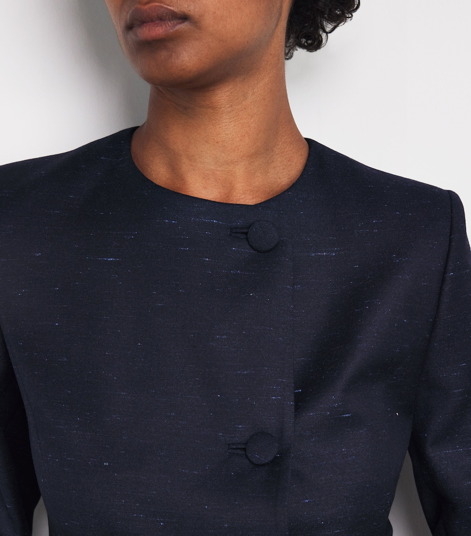 Wool-Blend Blazer DRK NAVY W LGHT BLUE Image 6