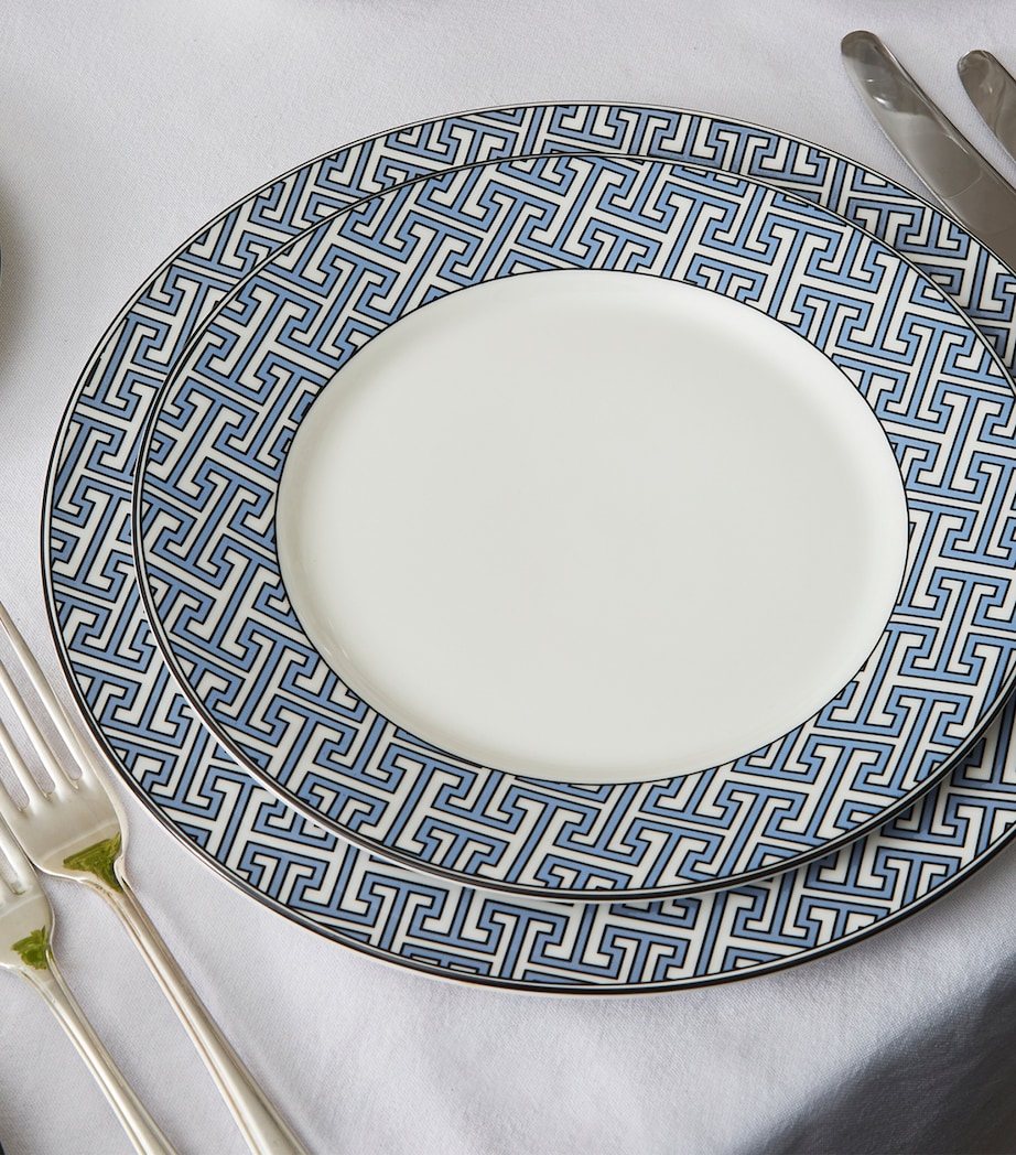 Set of 2 Maze Dinner Plates (26cm) BLUE Image 2