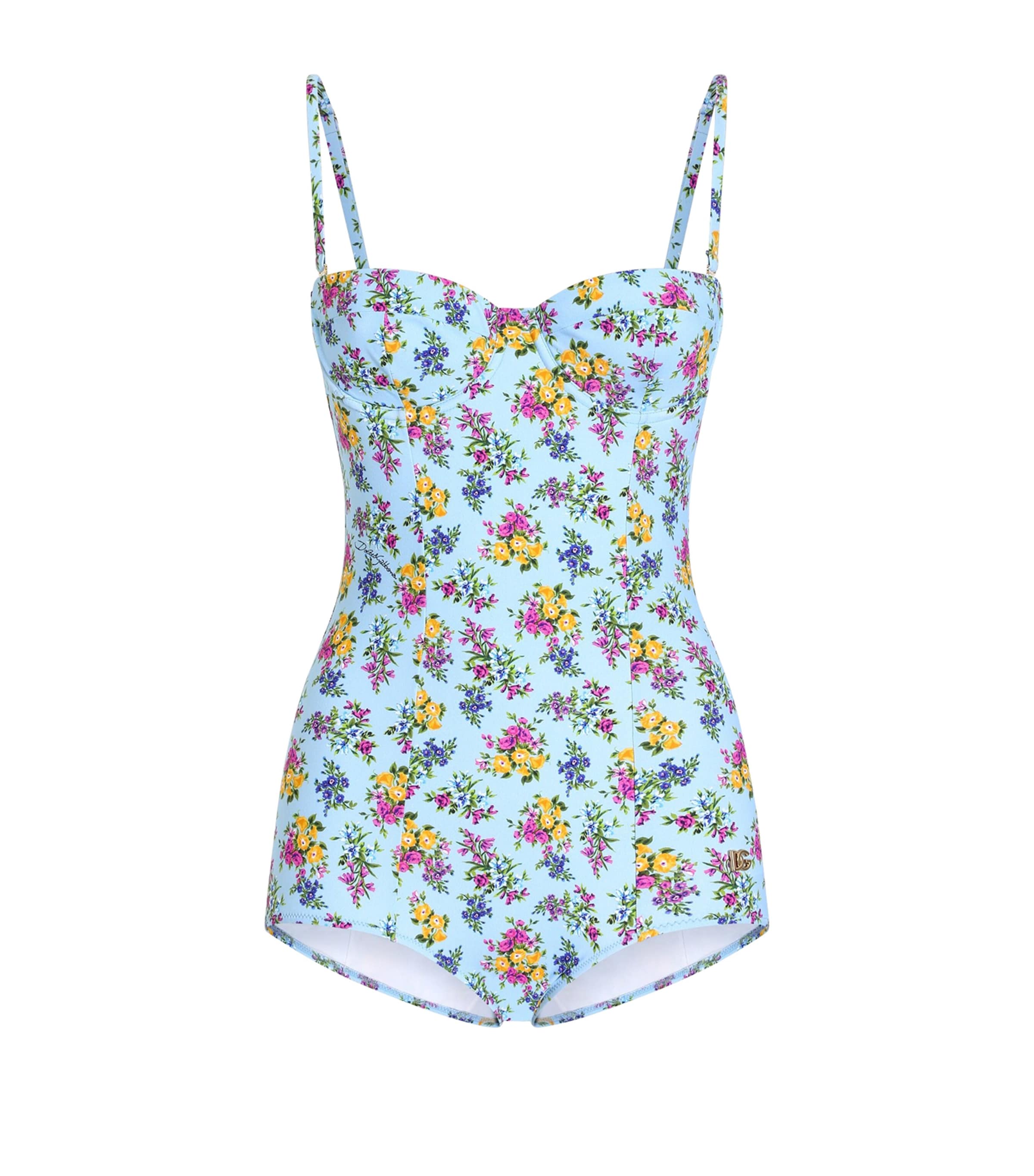 Dolce&Gabbana Womens Floral Balconette Underwired Swimsuit Fior Image 1