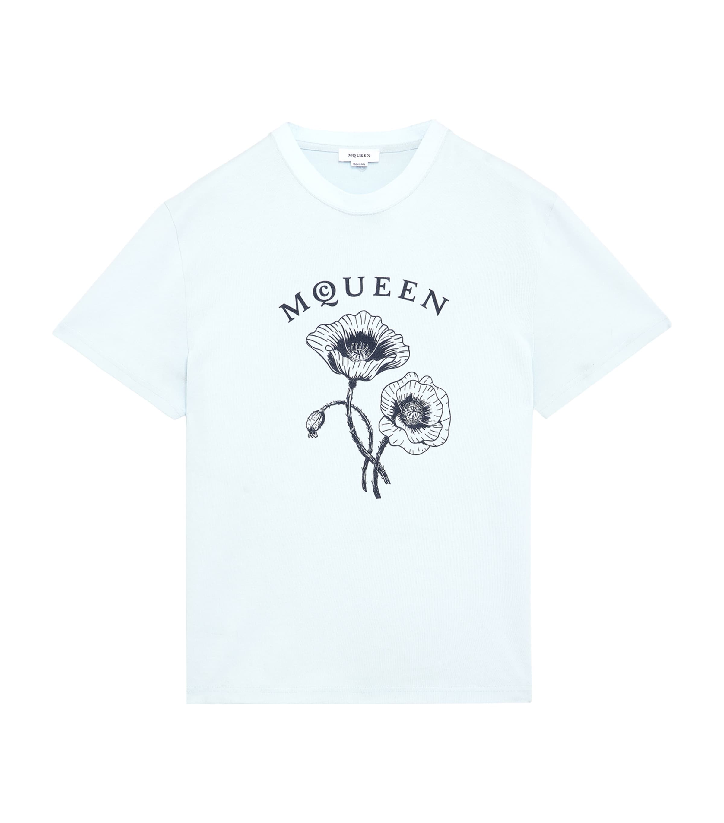McQueen Mens Cotton Poppy Logo T-Shirt Image 1