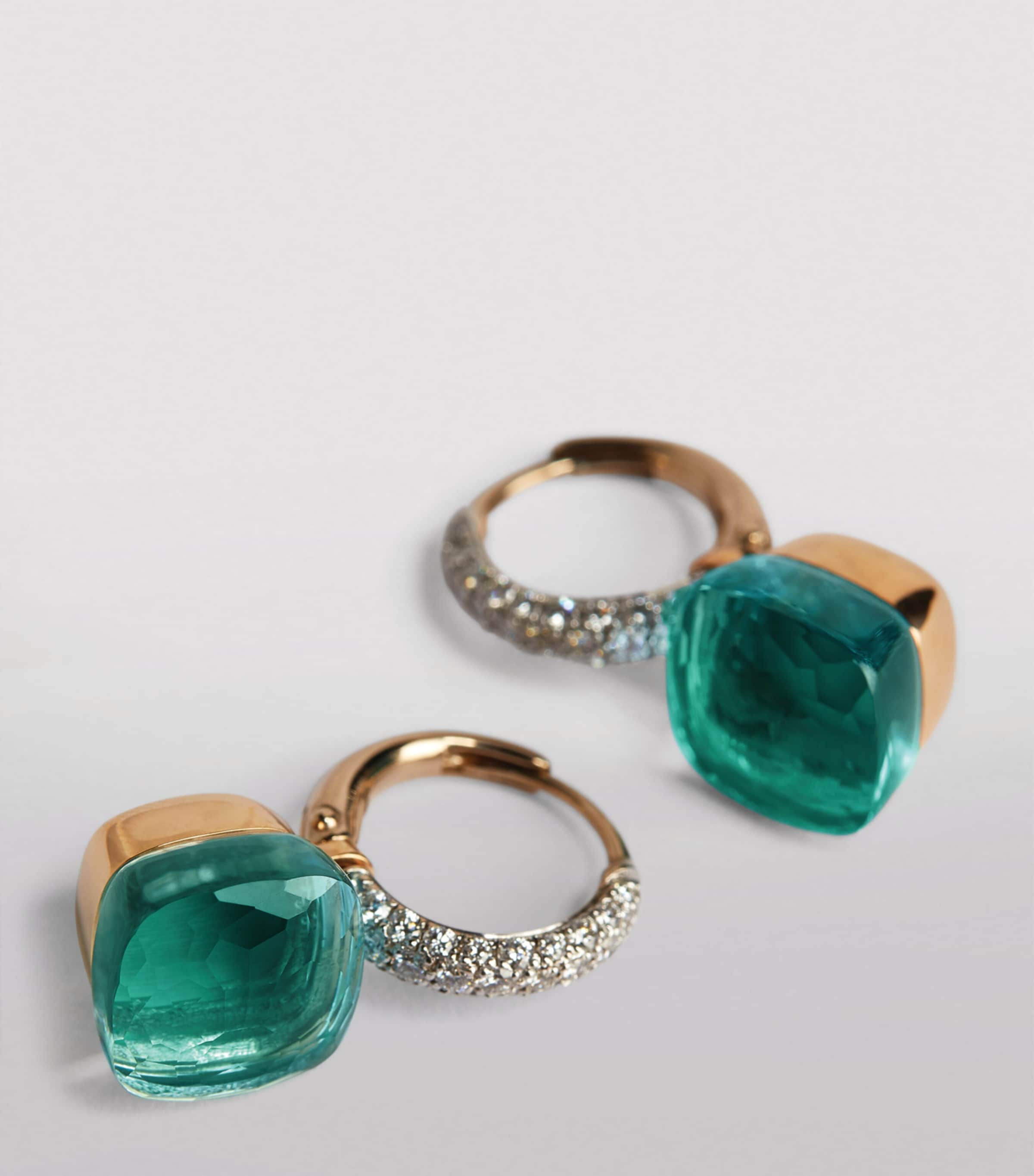 White Gold, Diamond, Blue Topaz and Agate Nudo Classic Drop Earrings B0YAV Image 3