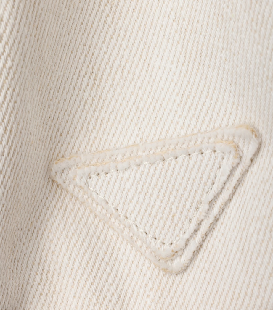 Prada Denim Baseball Cap White Image 3