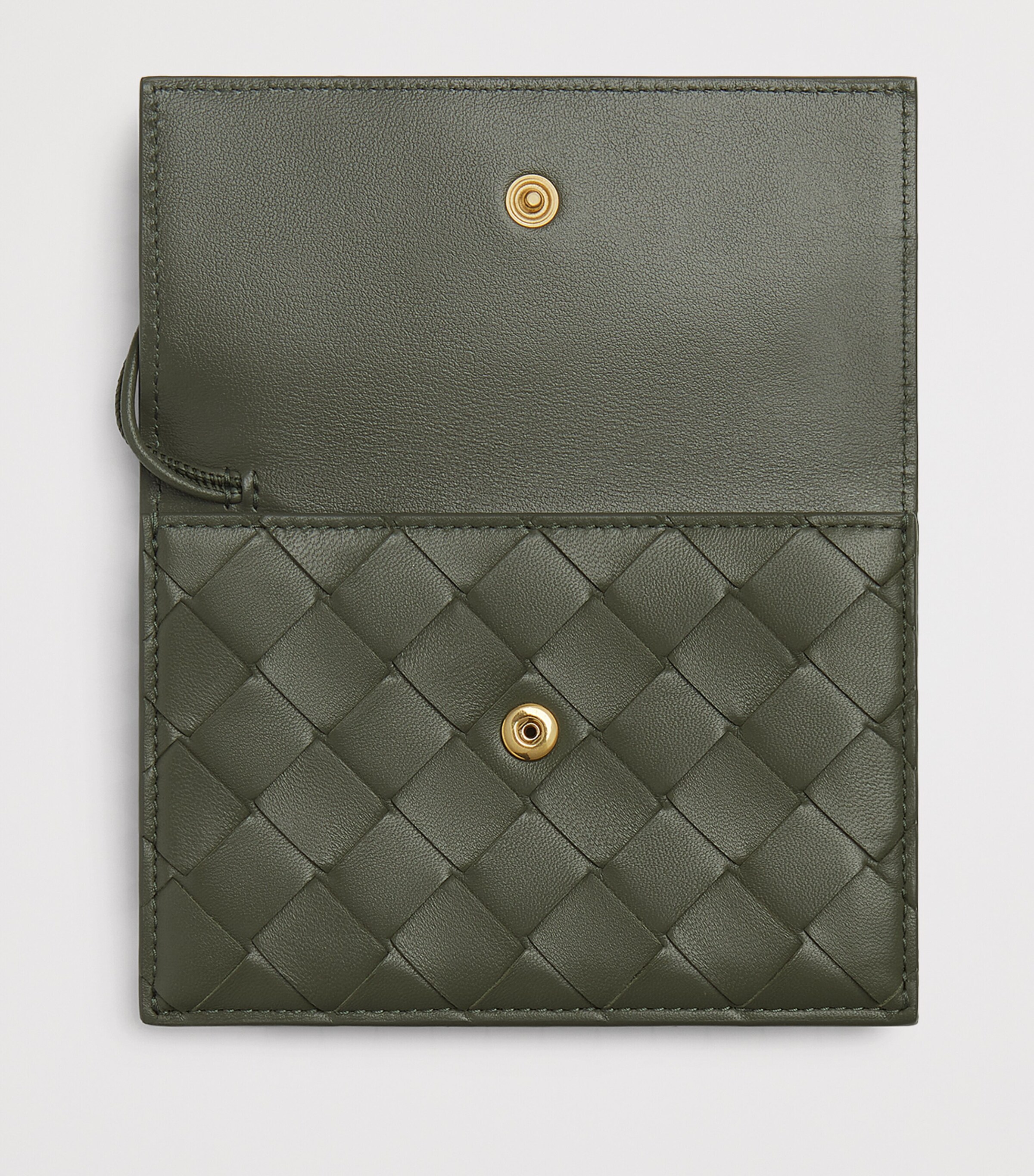 超美品　BOTTEGA VENETA Card Case On Chain Bottega Veneta Green Leather Andiamo Zipped Card Holder | Harrods UK