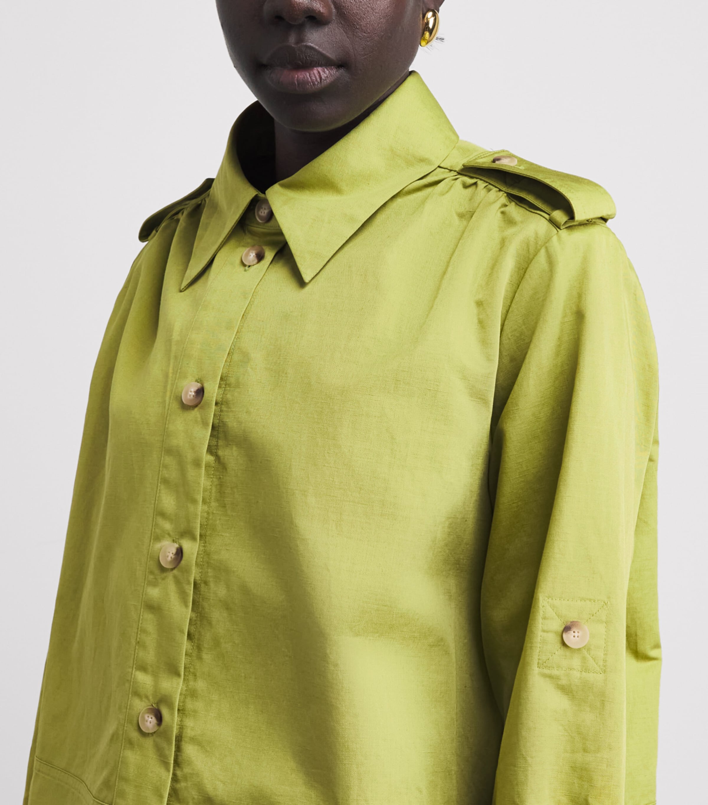 Joseph Womens Cotton-Linen Mars Shirt Pond Image 3
